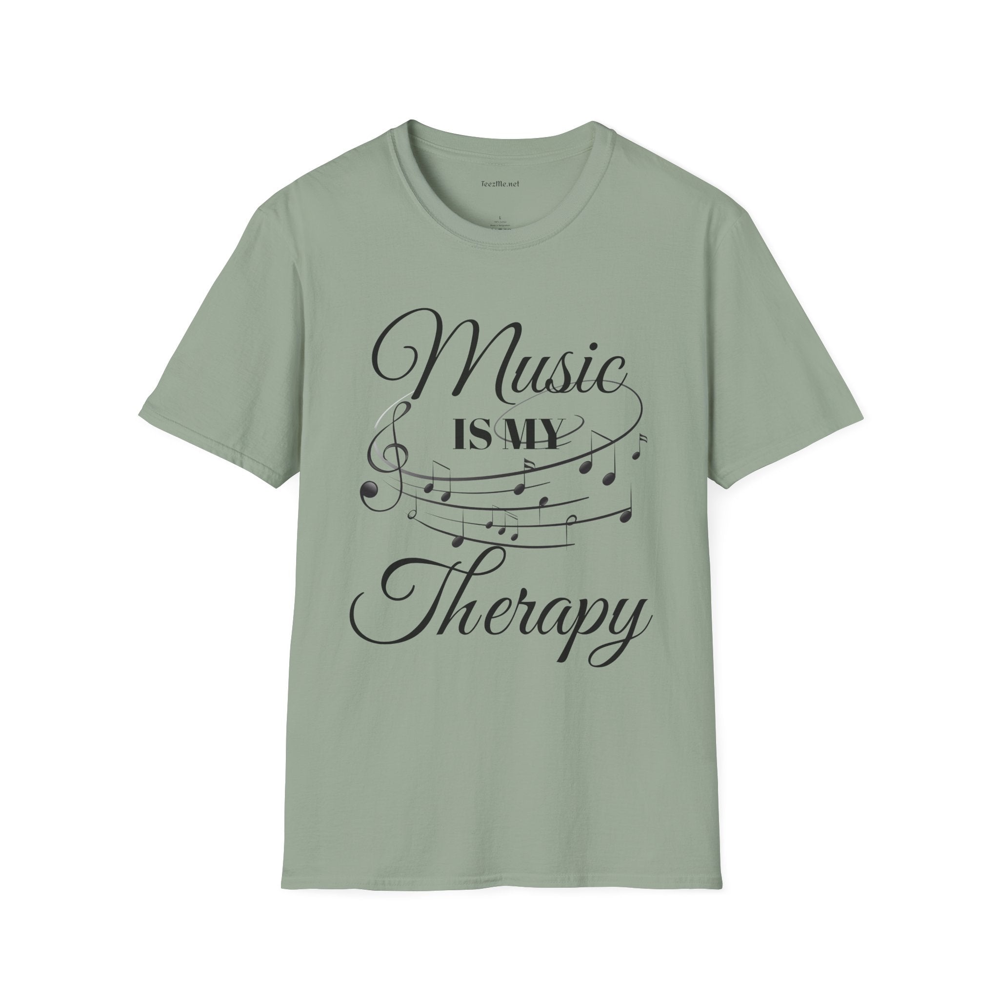 Music is my Therapy Unisex Softstyle T-Shirt 100% Cotton Graphic