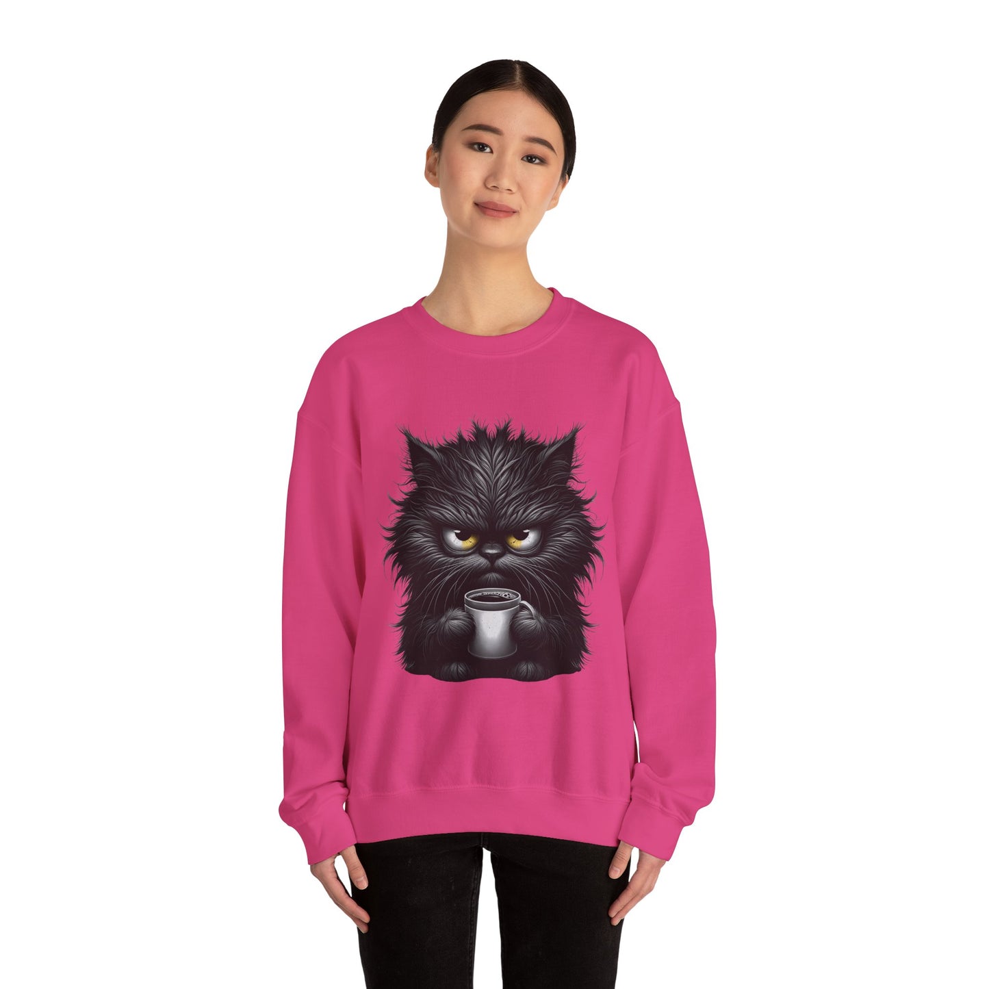 Adorable Grumpy Cat Unisex Heavy Blend™ Crewneck Sweatshirt Graphic