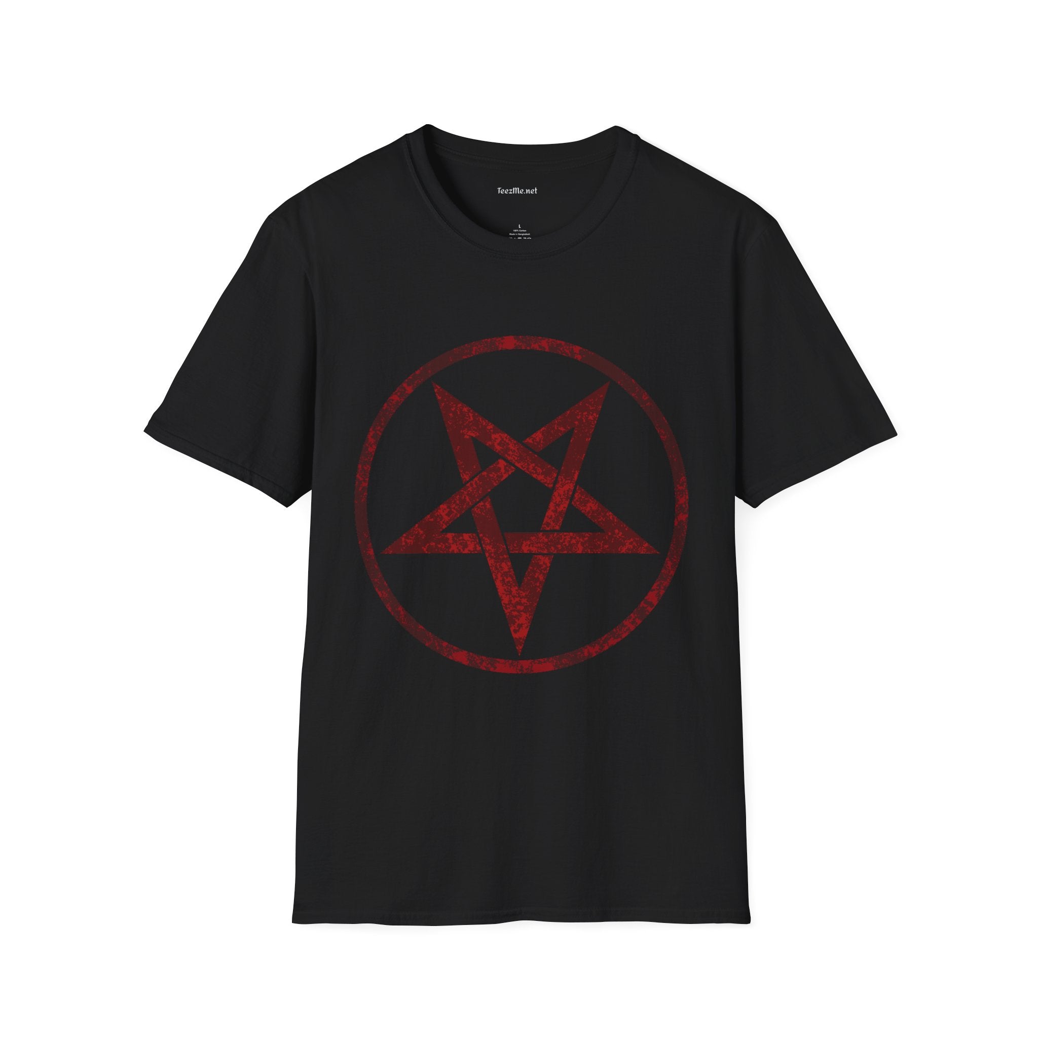 Red Pentagram 01 Unisex SoftStyle T-Shirt 100% Cotton Graphic