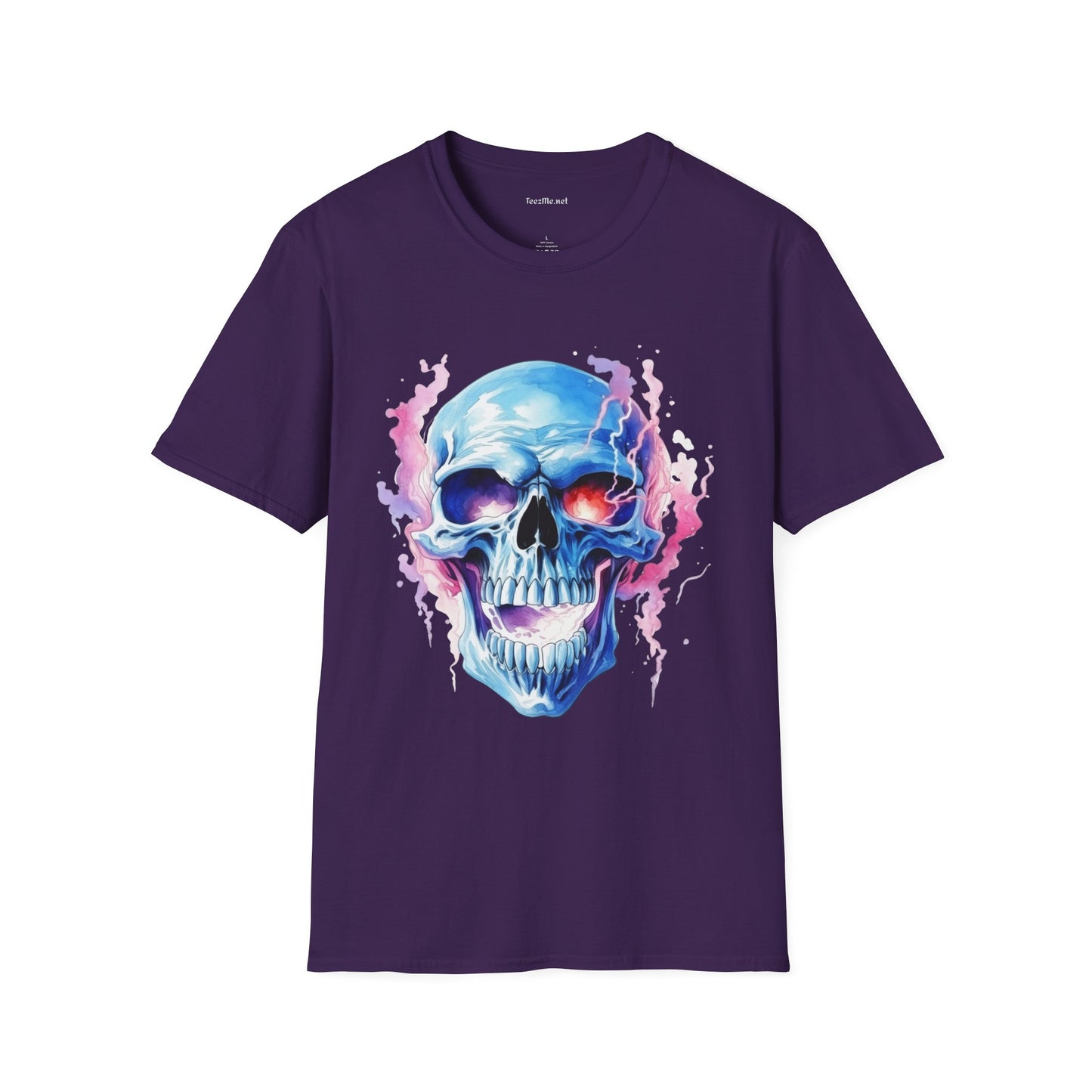 Blue Skull 7 Unisex Softstyle T-Shirt 100% Cotton Graphic