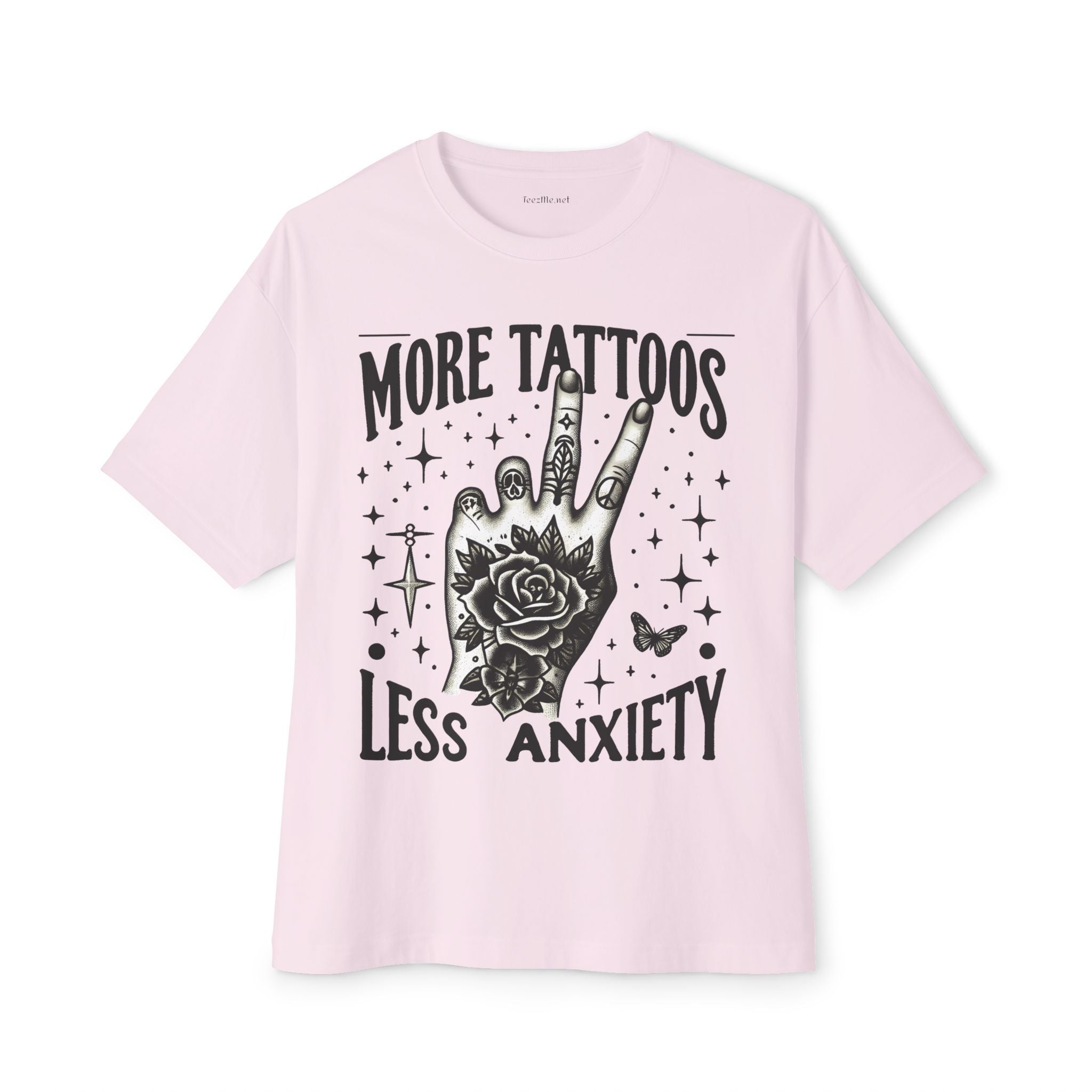More Tattoos Less Anxiety Unisex Oversized Boxy Tee