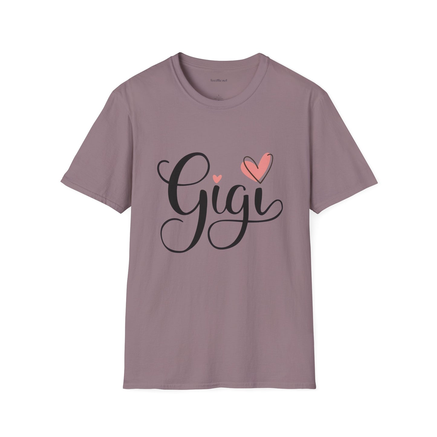 Gigi (pink heart) Unisex Soft Style T-Shirt 100% Cotton Graphic