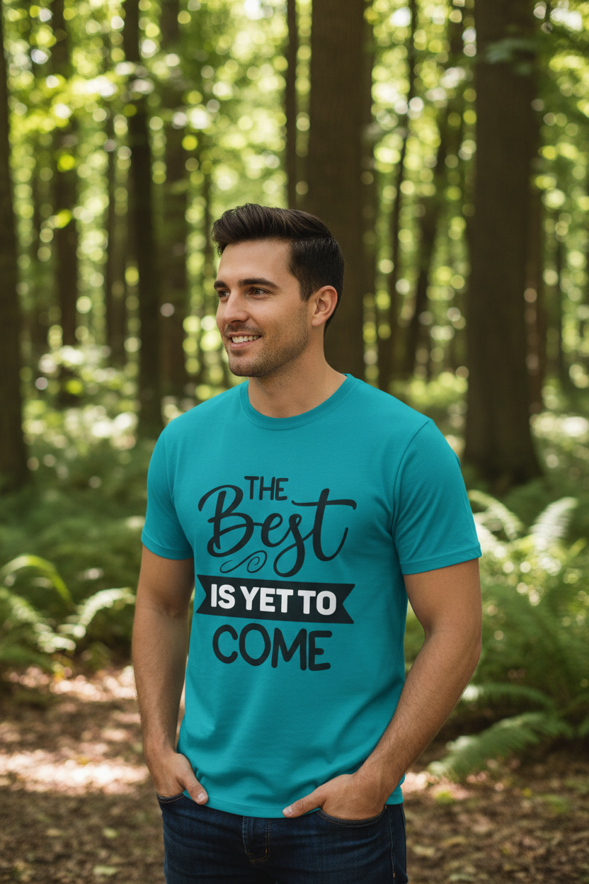 T‑Shirt — “The Best Is Yet To Come” Inspirational Graphic Tee