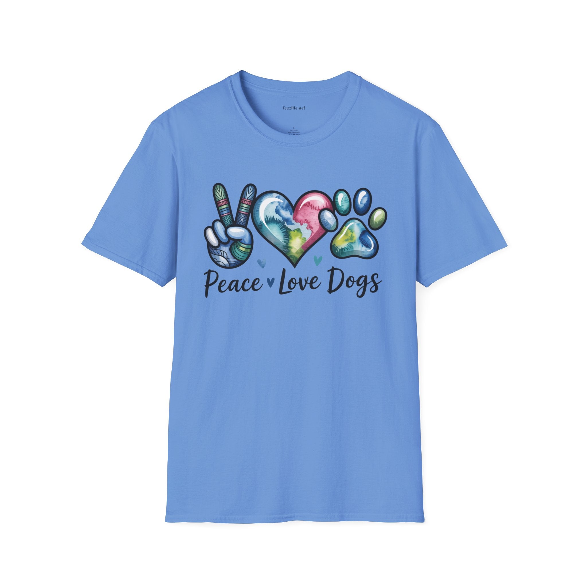 Peace Love Dogs Unisex Soft Style T-Shirt 100% Cotton Graphic