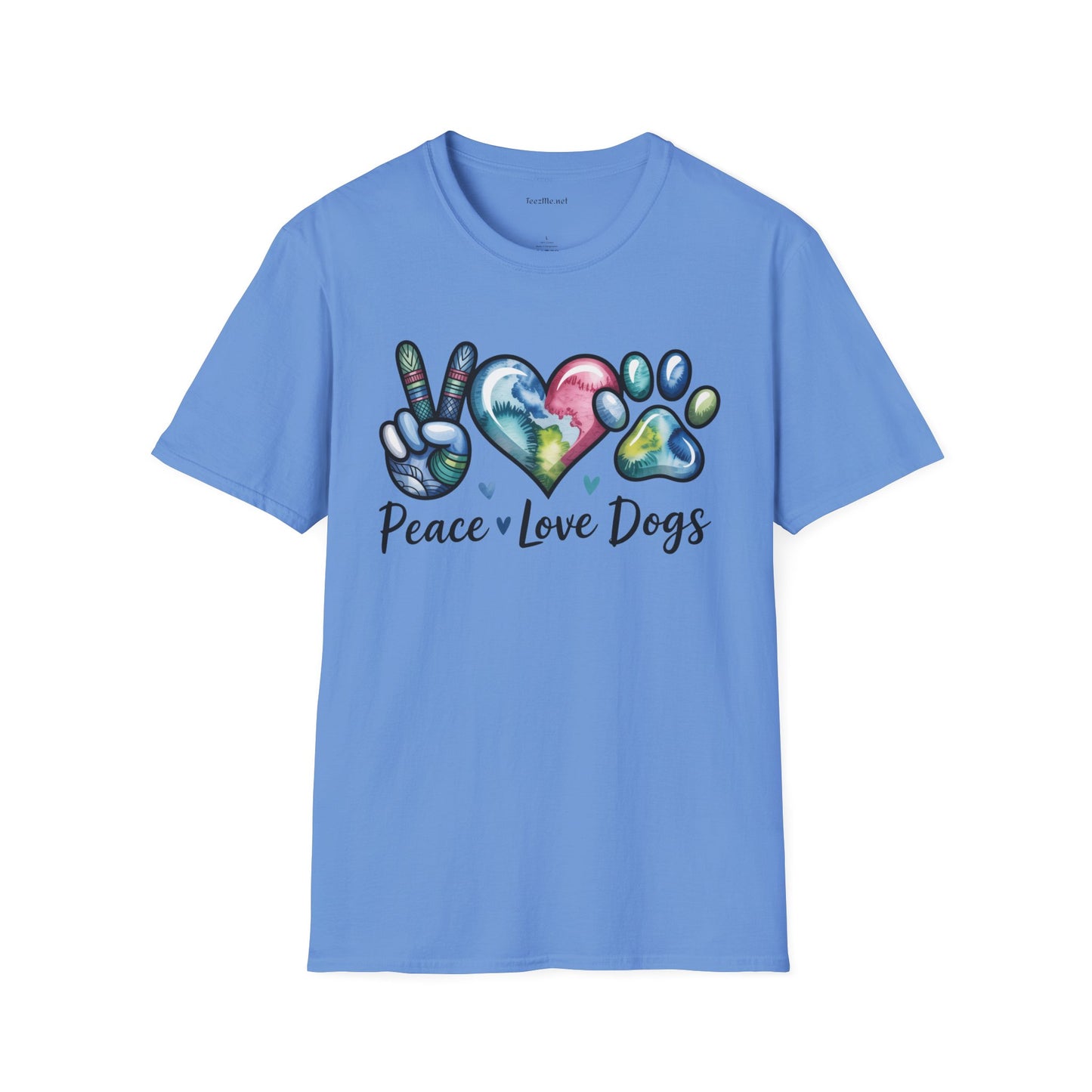 Peace Love Dogs Unisex Soft Style T-Shirt 100% Cotton Graphic