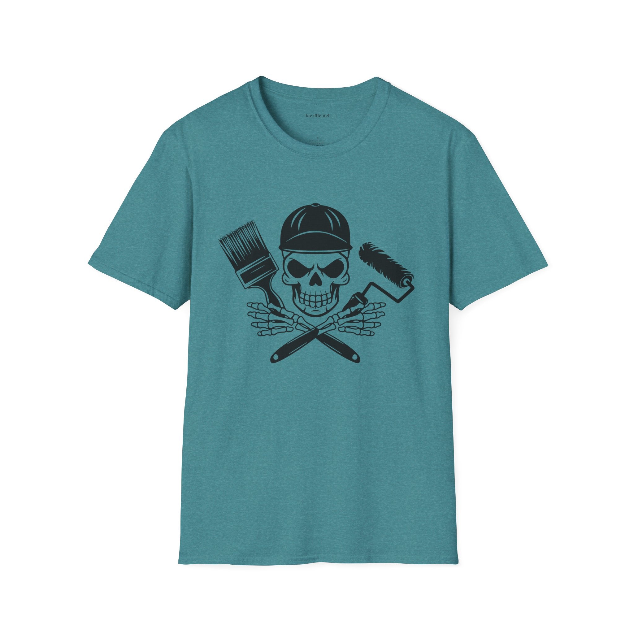 Painter Skeleton Unisex Softstyle T-Shirt 100% Cotton Graphic