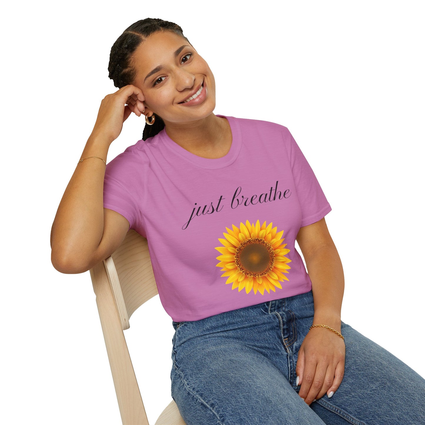 Just breathe - Unisex Softstyle T-Shirt 100% Cotton Graphic