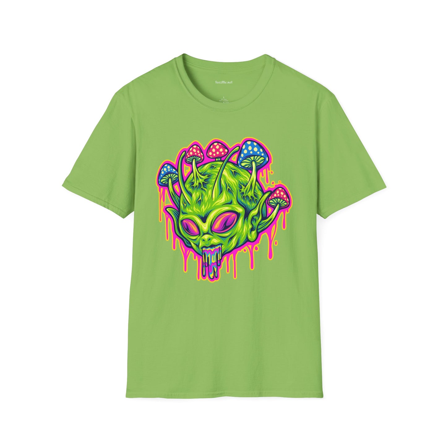 Trippy Alien Unisex Softstyle T-Shirt 100% Cotton Graphic
