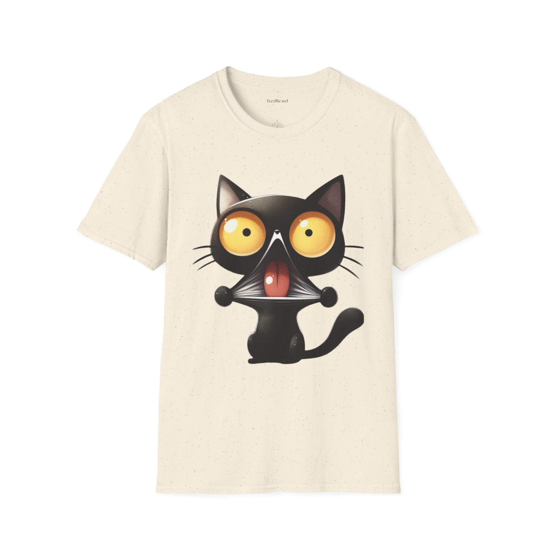 Crazy Cat 01 Unisex SoftStyle T-Shirt 100% Cotton Graphic