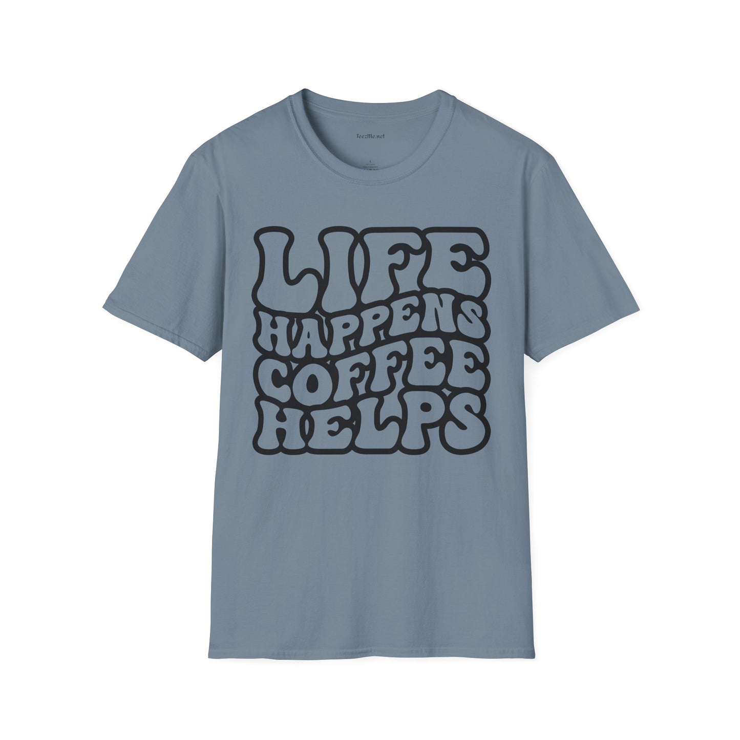 Life Happens Coffee Helps Unisex Softstyle T-Shirt 100% Cotton