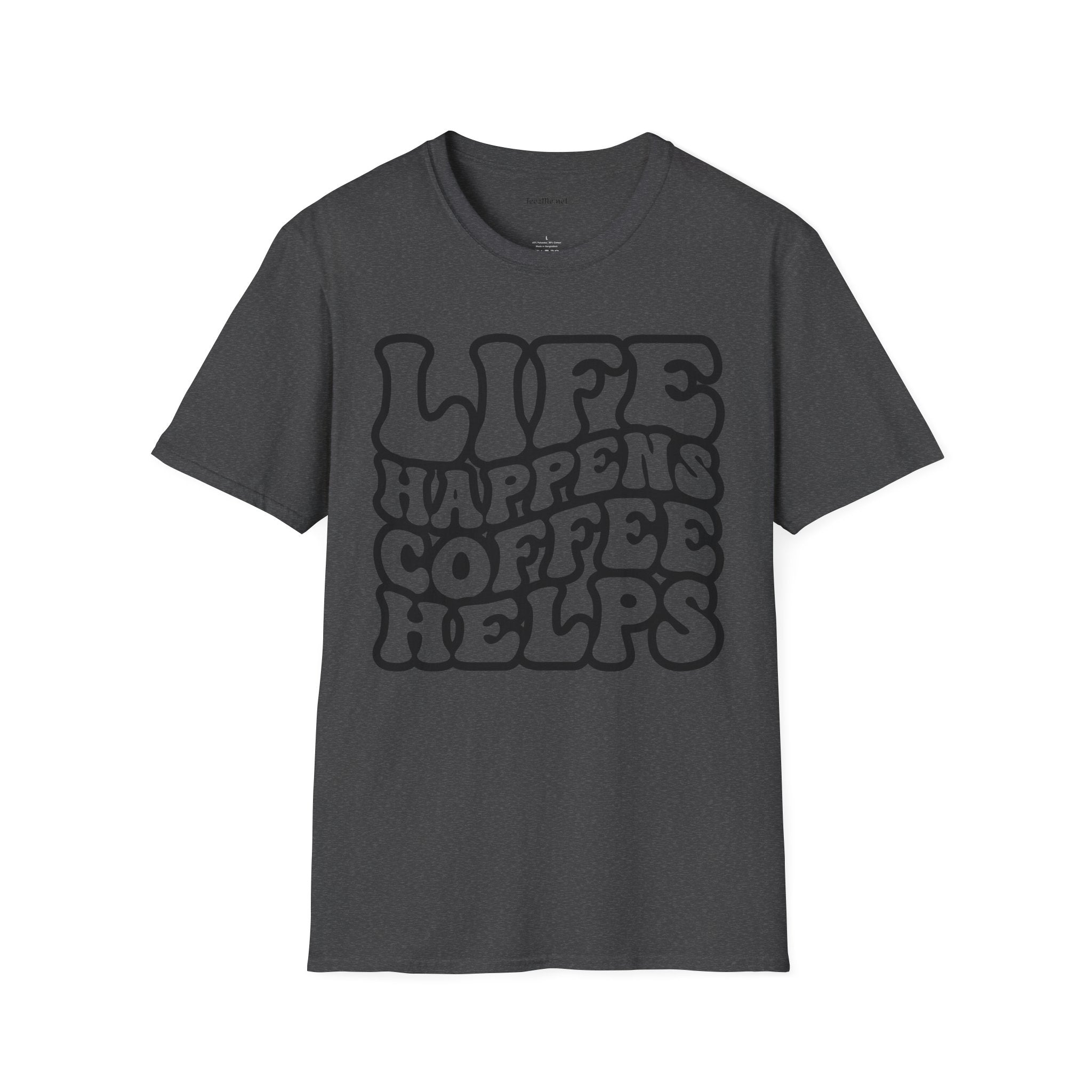 Life Happens Coffee Helps Unisex Softstyle T-Shirt 100% Cotton
