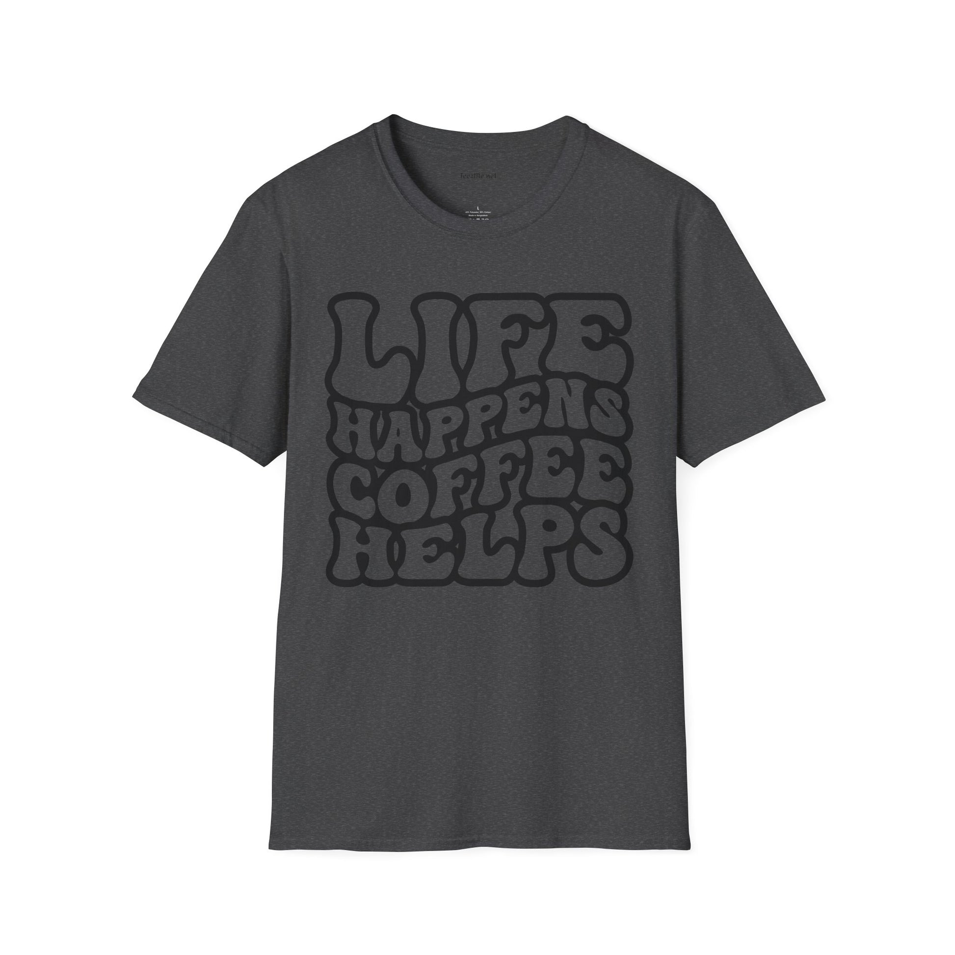 Life Happens Coffee Helps Unisex Softstyle T-Shirt 100% Cotton