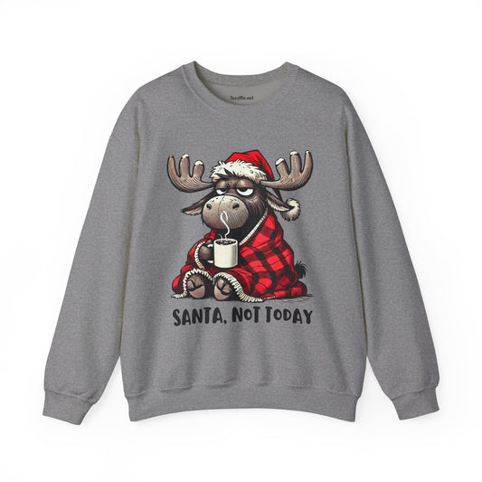 Santa, Not Today Moose Unisex Heavy Blend™ Crewneck Sweatshirt Graphic