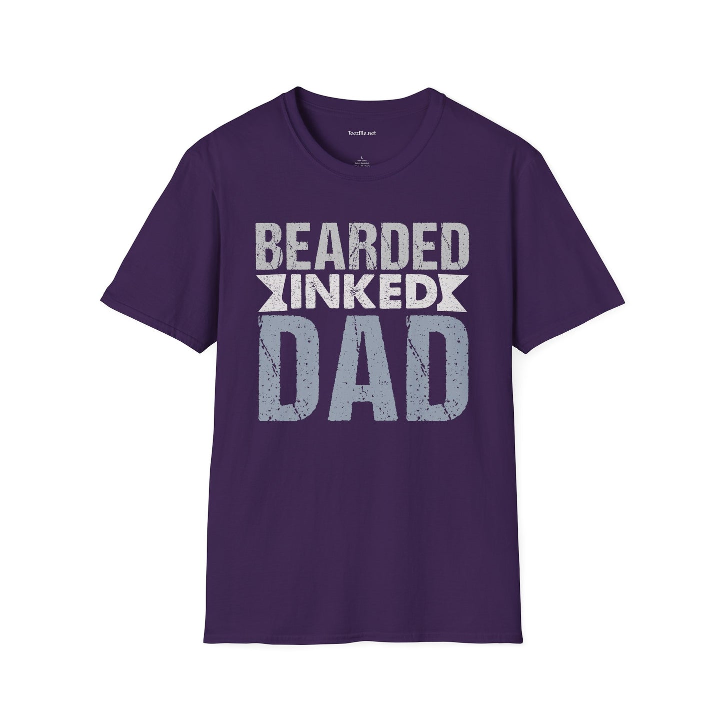 Bearded Inked Dad Unisex Style T-Shirt 100% Cotton Graphic