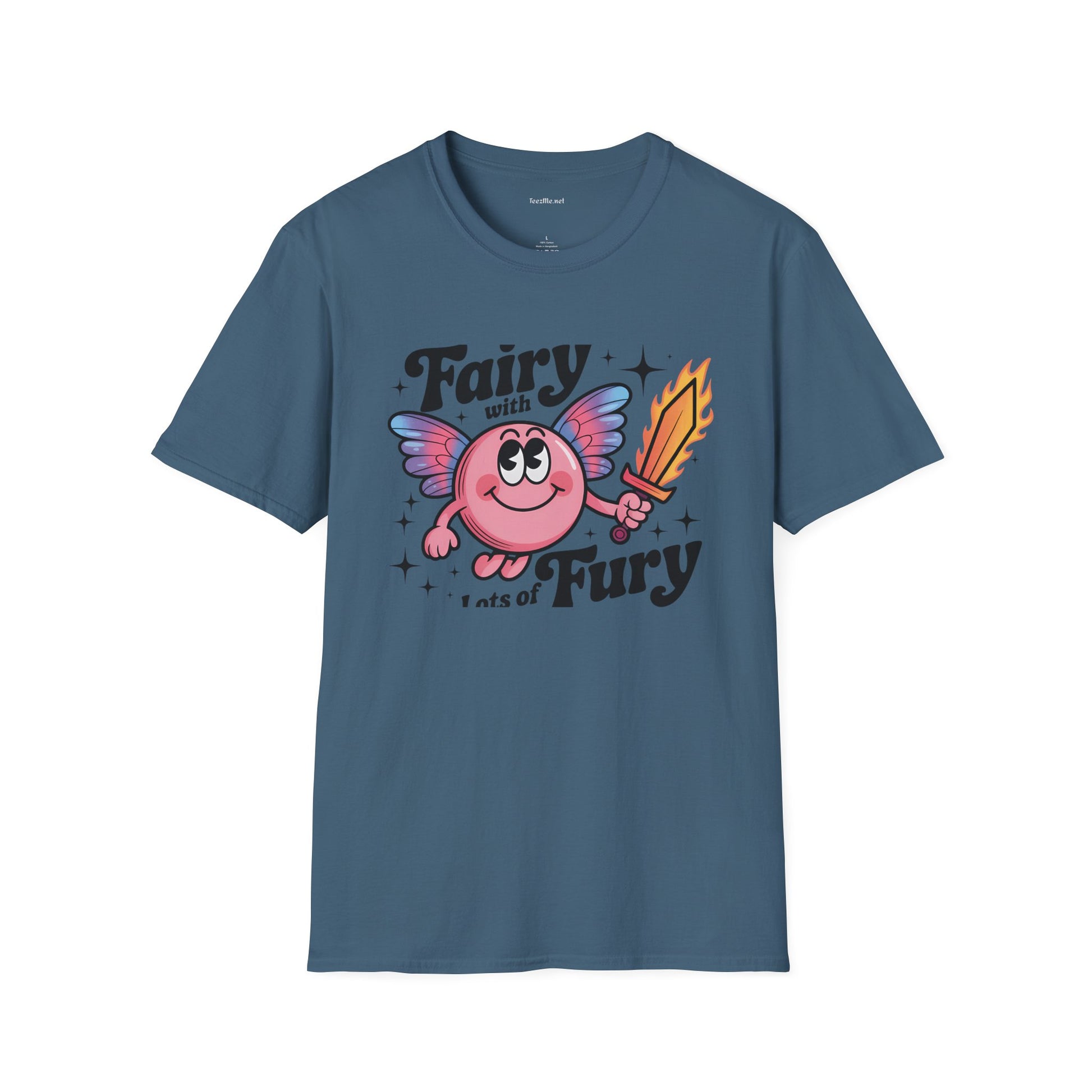 Fairy with Lots of Fury Unisex Softstyle T-Shirt 100% Cotton Graphic