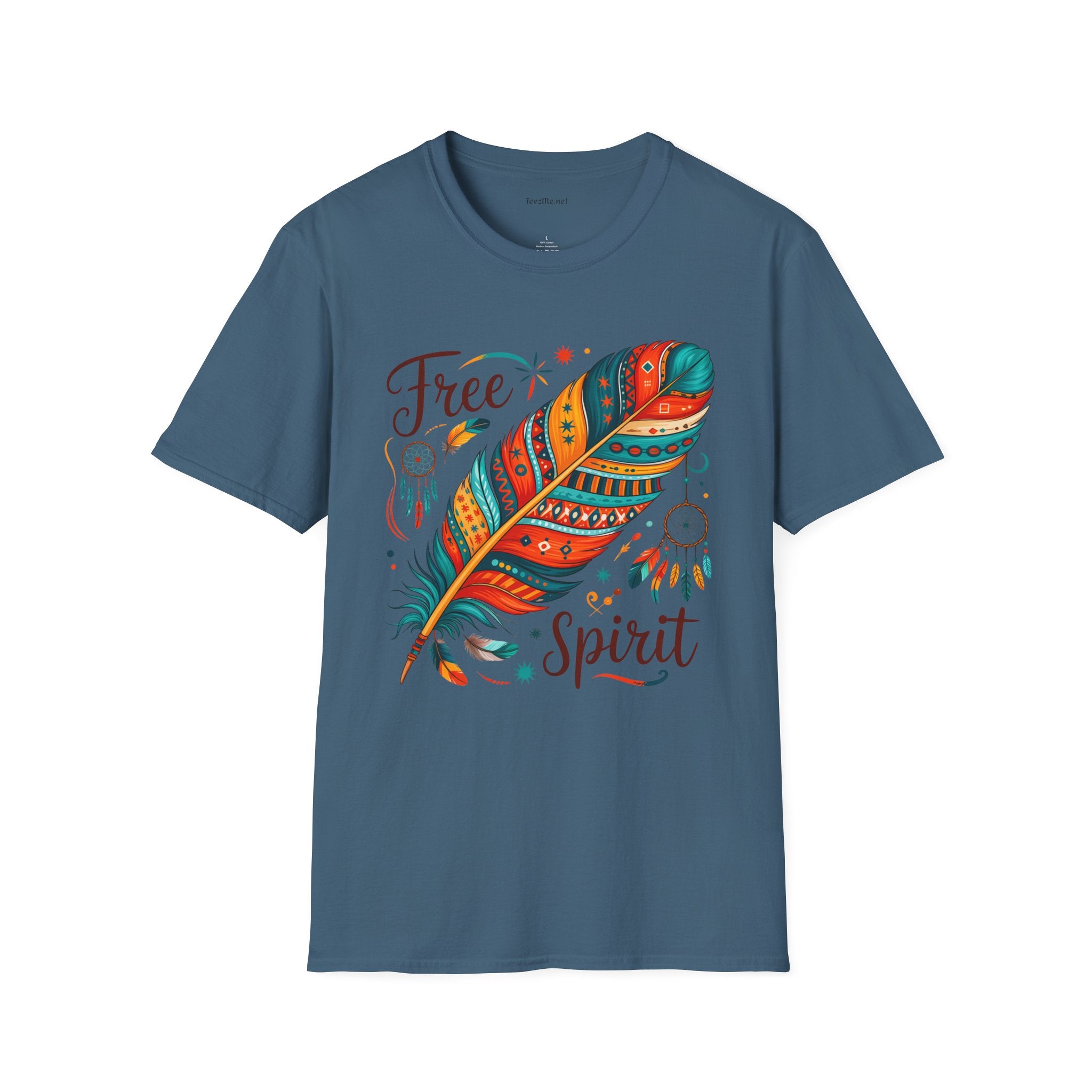 Free Spirit Boho Unisex Softstyle T-Shirt 100% Cotton Graphic
