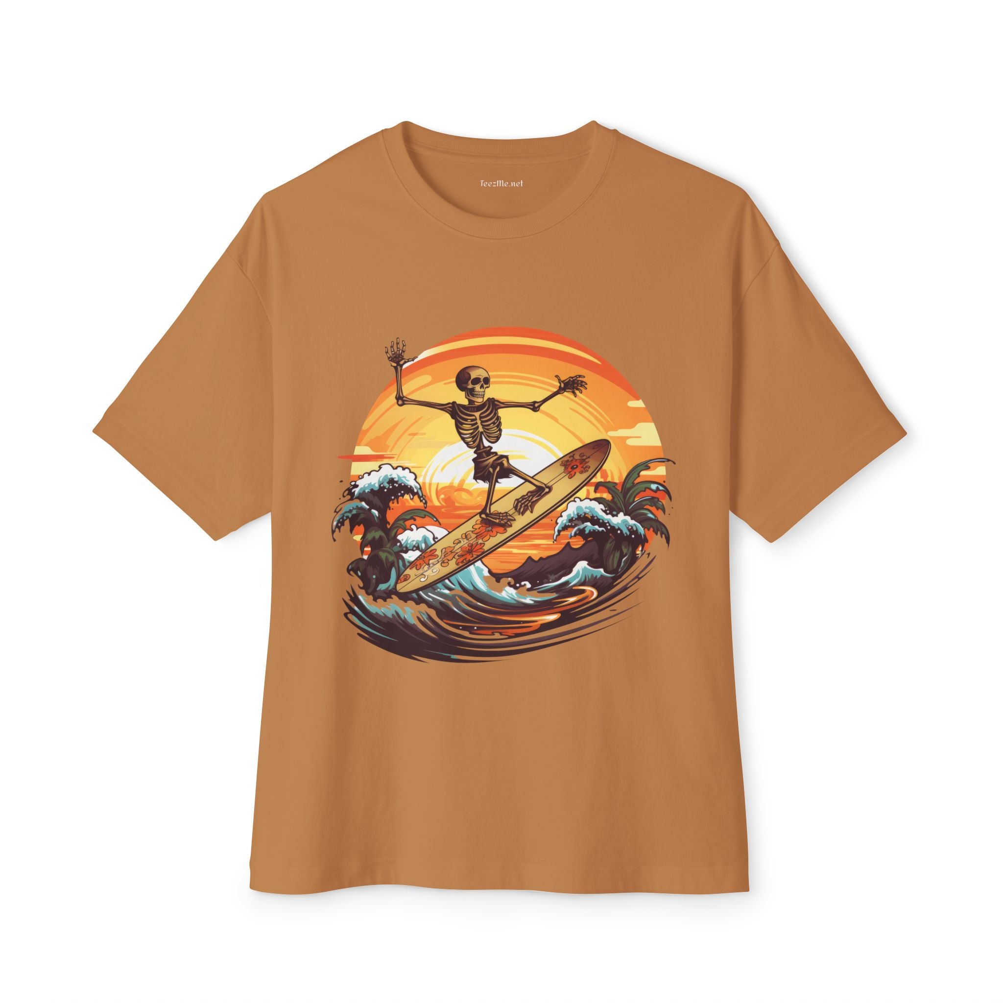Skeleton Surfing1 - Unisex Oversized Boxy Tee