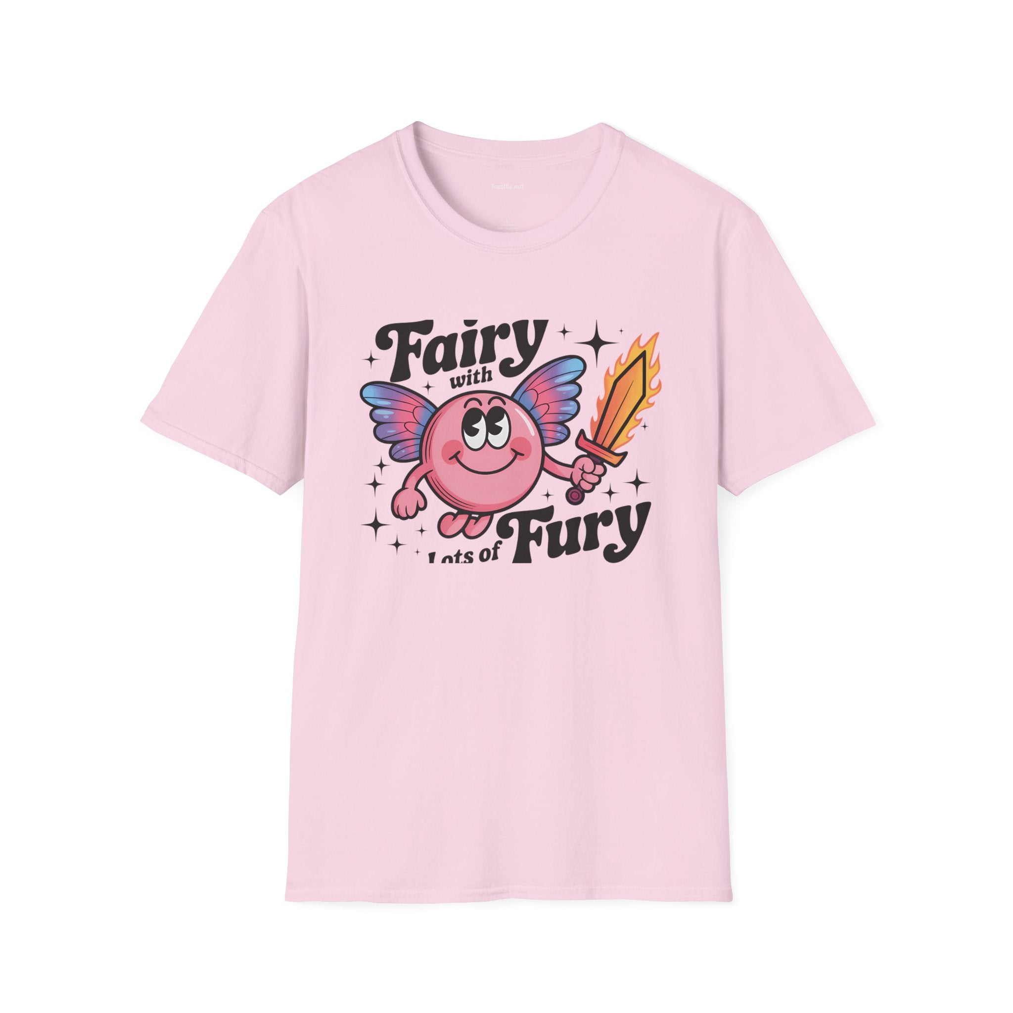 Fairy with Lots of Fury Unisex Softstyle T-Shirt 100% Cotton Graphic