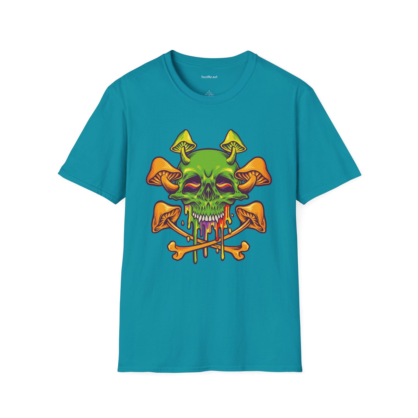 Sugar Skull Magic Mushrooms 01 Unisex Softstyle T-Shirt 100% Cotton Graphic