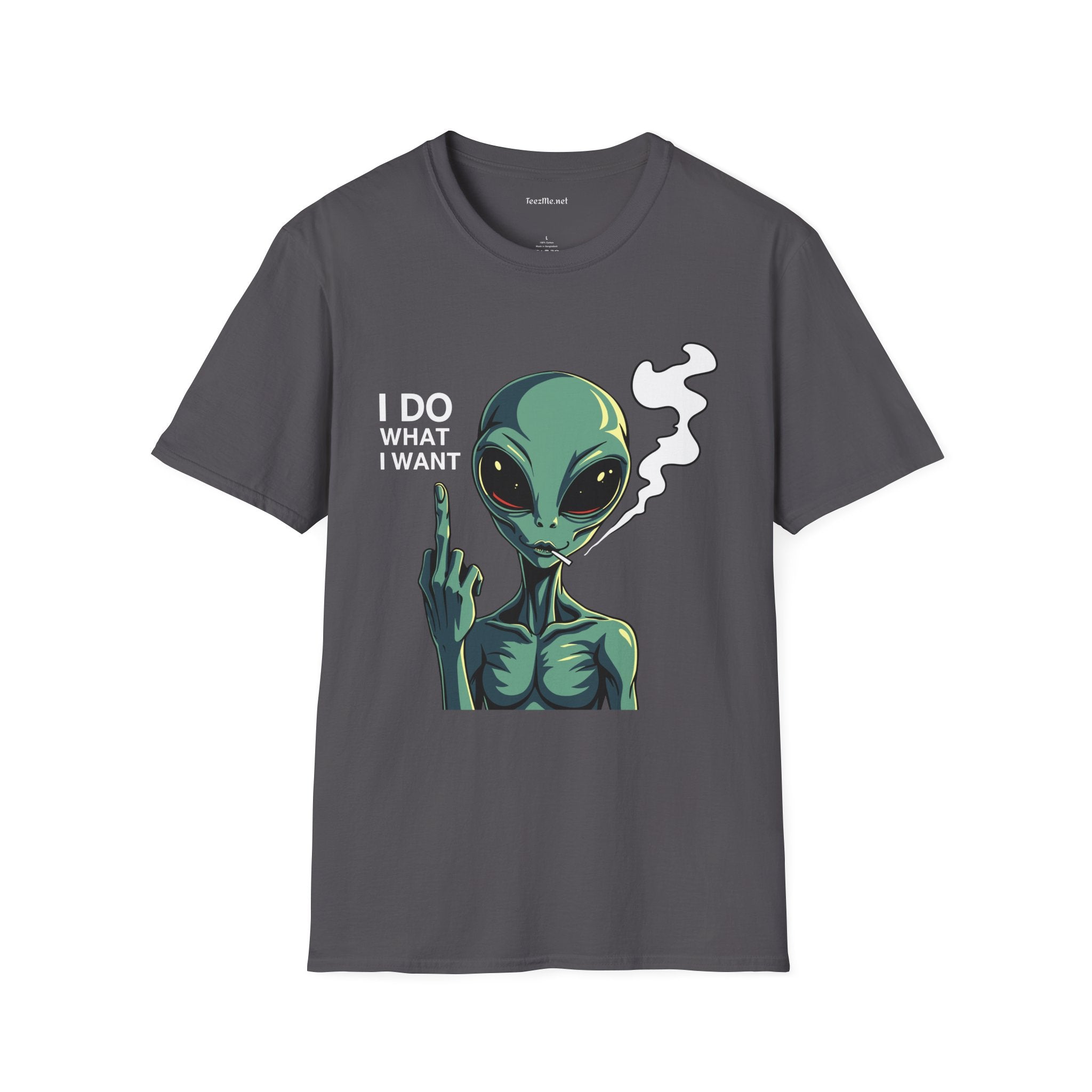 I Do What I Want (with Alien) Unisex Softstyle T-Shirt 100% Cotton Graphic