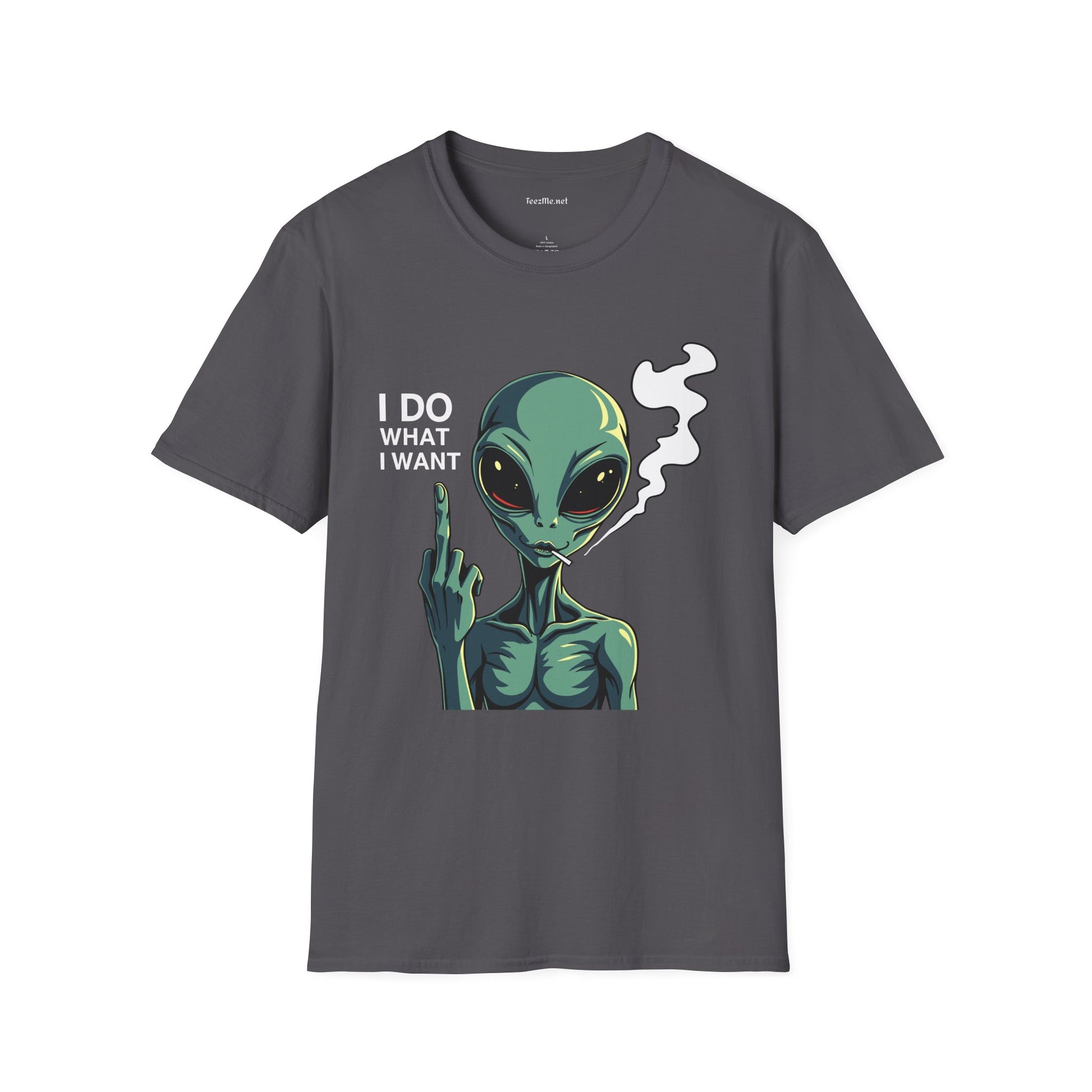 I Do What I Want (with Alien) Unisex Softstyle T-Shirt 100% Cotton Graphic