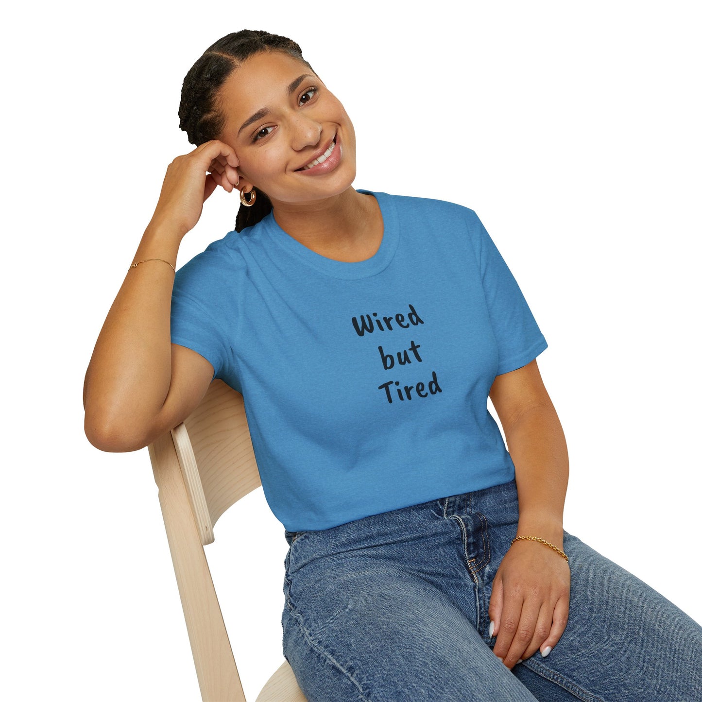 Wired but Tired - Unisex Softstyle T-Shirt 100% Cotton Graphic