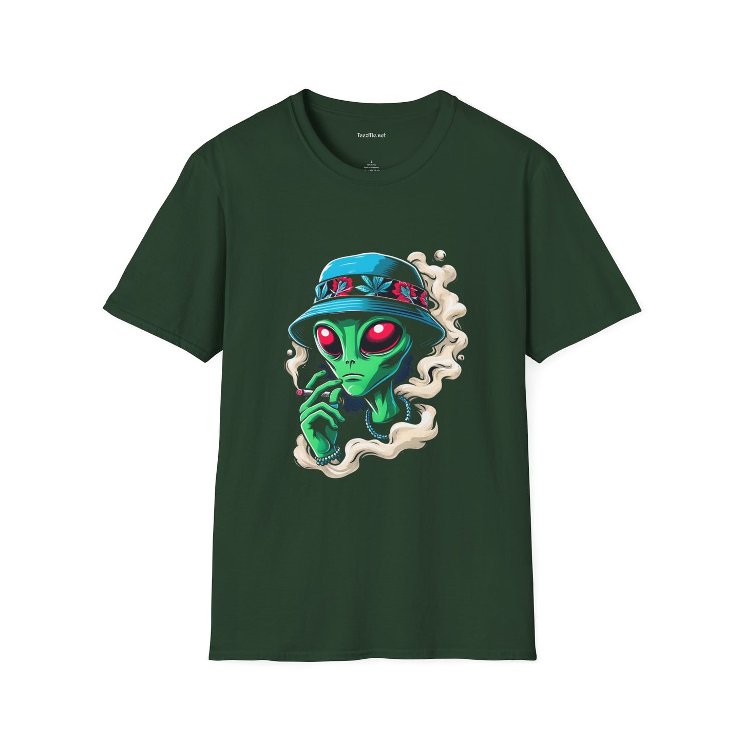Alien Weed Unisex Softstyle T-Shirt 100% Cotton Graphic