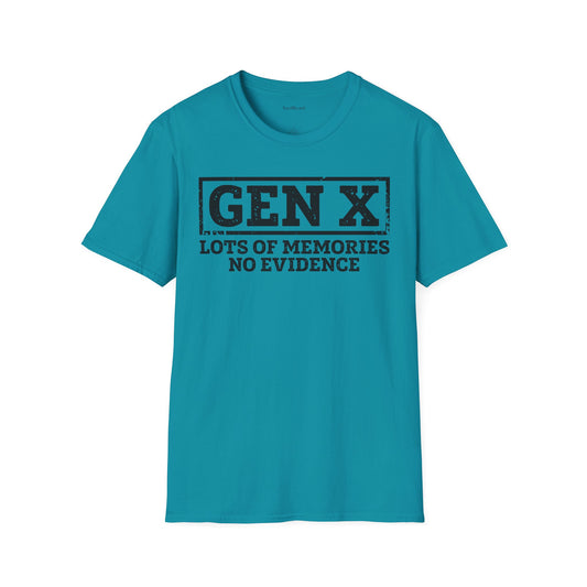 GEN X (No Evidence) Unisex Soft Style T-Shirt 100% Cotton Graphic