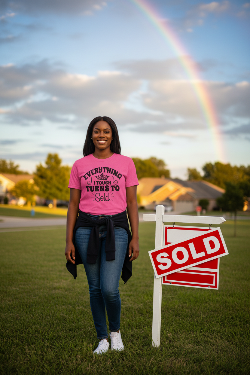 Everything I Touch Turns to Sold (Real Estate) Unisex Soft Style T-Shirt 100% Cotton Graphic