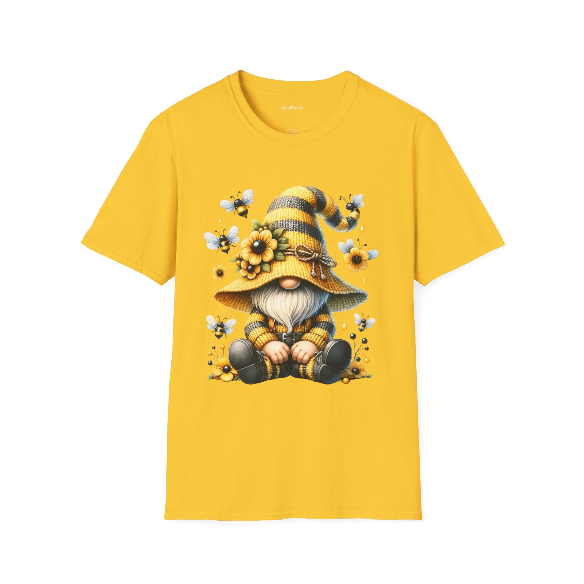 Honey Bee Gnome 41 Unisex Soft Style T-Shirt 100% Cotton Graphic