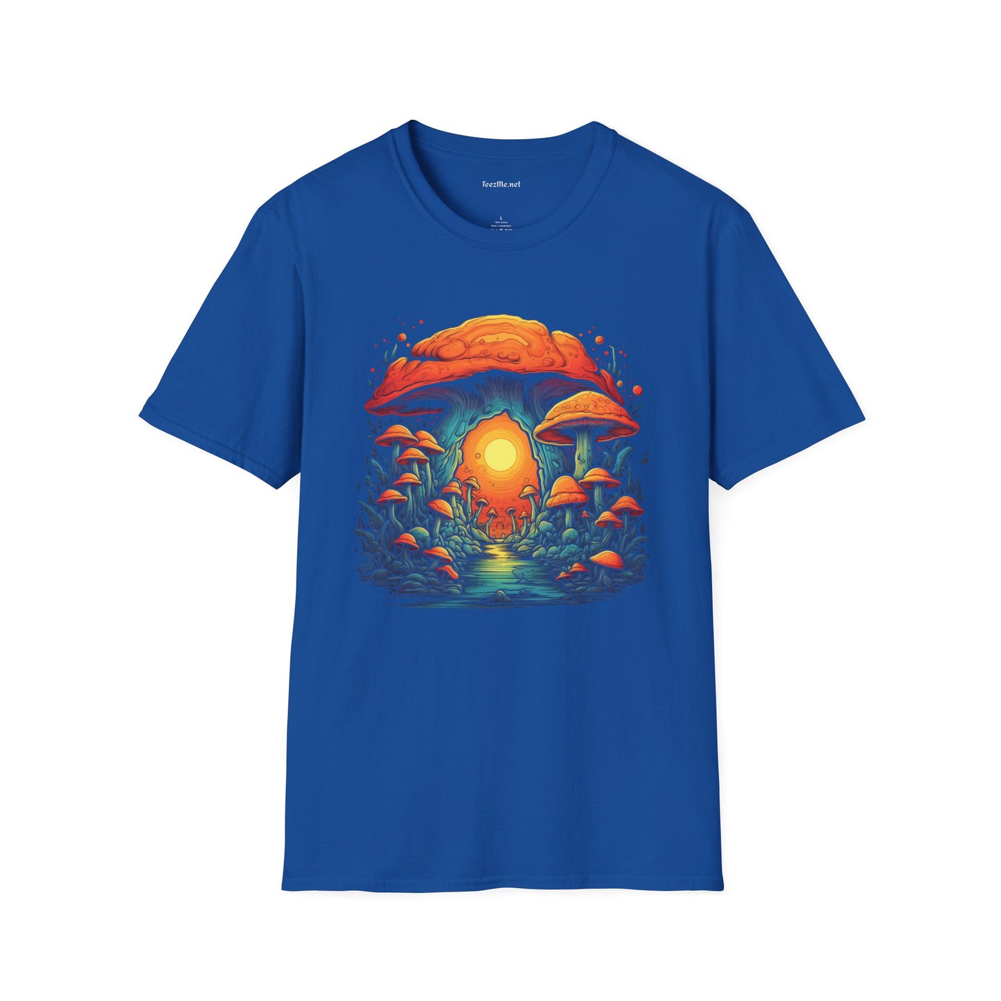 BOHO Psych Mushroom Unisex Softstyle T-Shirt 100% Cotton Graphic