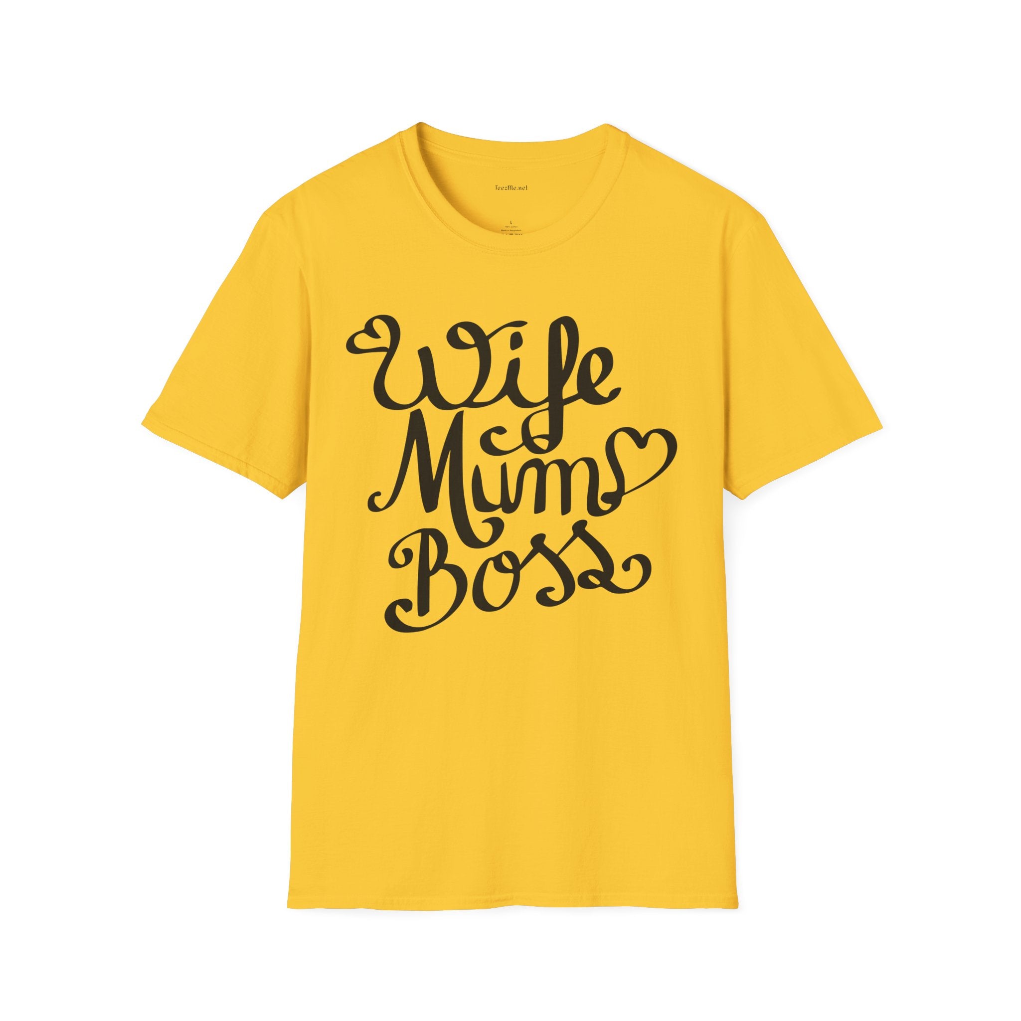 Wife Mum Boss - Unisex Softstyle T-Shirt 100% Cotton Graphic