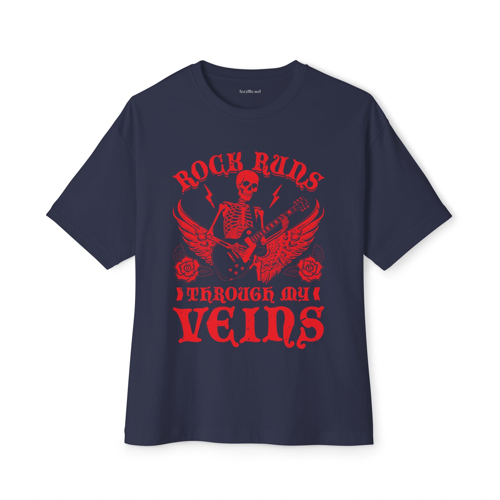 Rock Runs Through My Veins Unisex Oversized Boxy Tee
