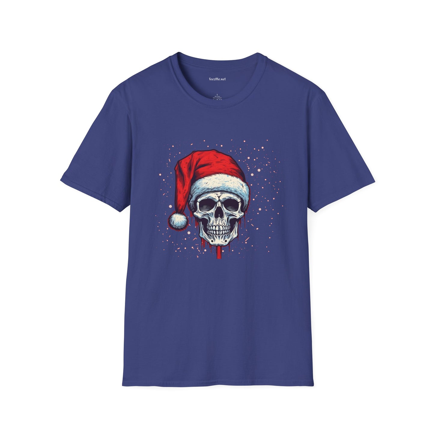 Creepy Santa Skeleton Unisex Softstyle T-Shirt 100% Cotton Graphic