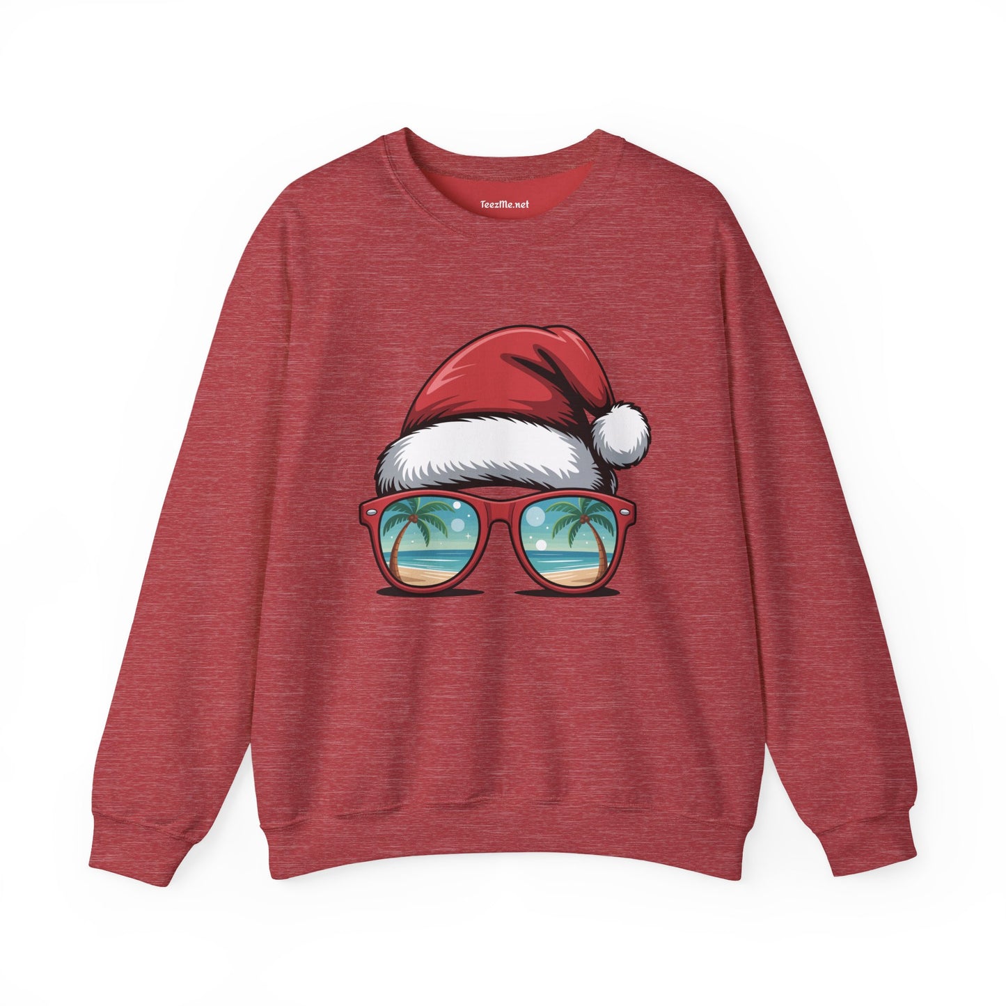 Santa Beach Hat Unisex Heavy Blend™ Crewneck Sweatshirt