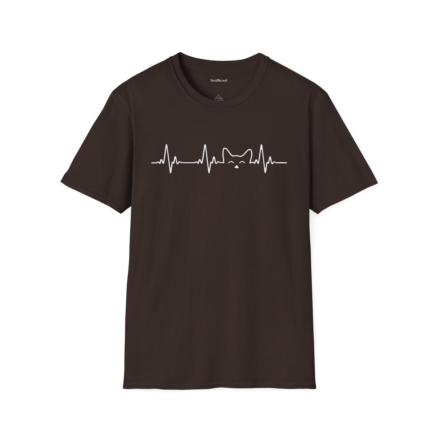 Life Line with Cat Unisex SoftStyle T-Shirt 100% Cotton