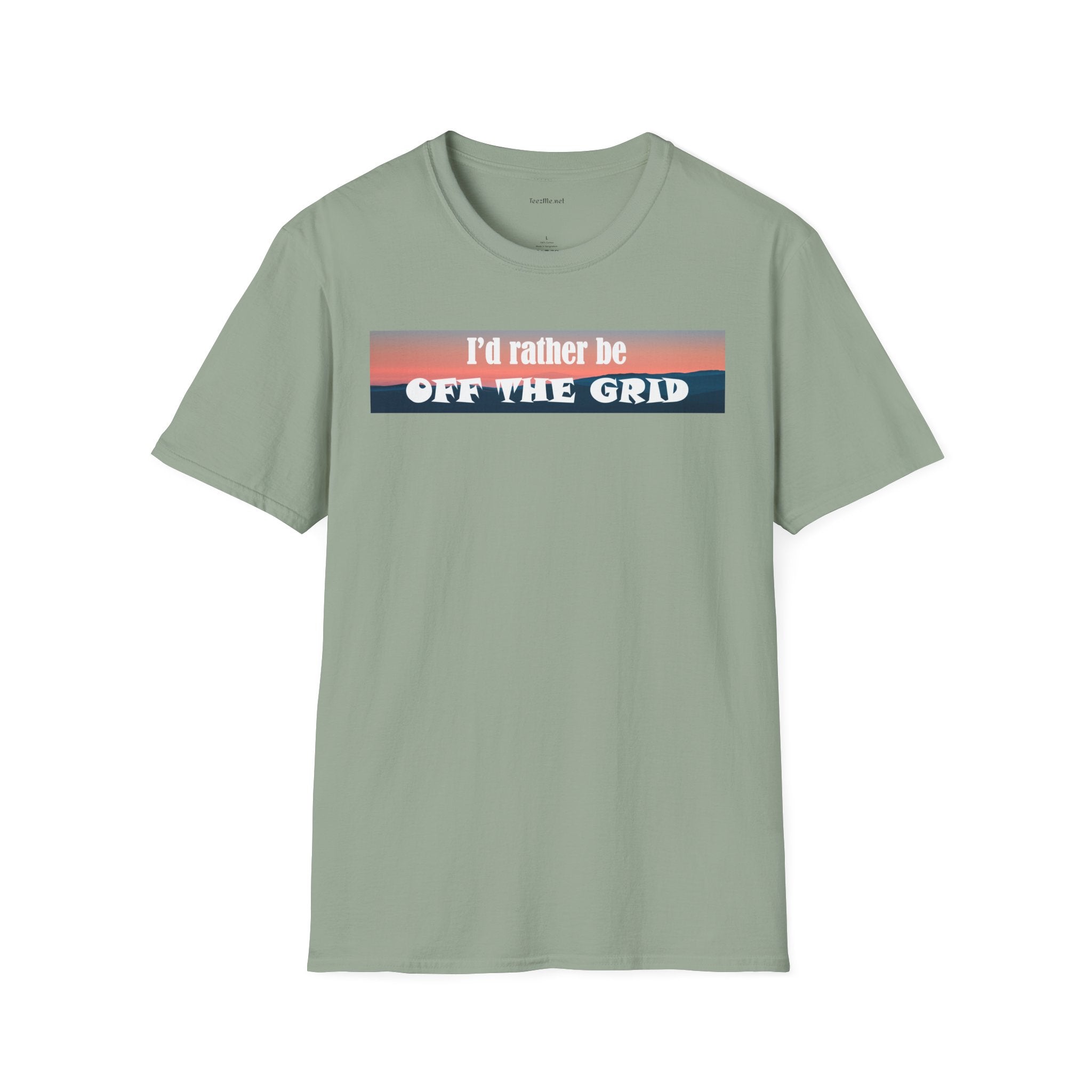 I'd rather be OFF THE GRID  - Unisex Softstyle T-Shirt 100% Cotton Graphic