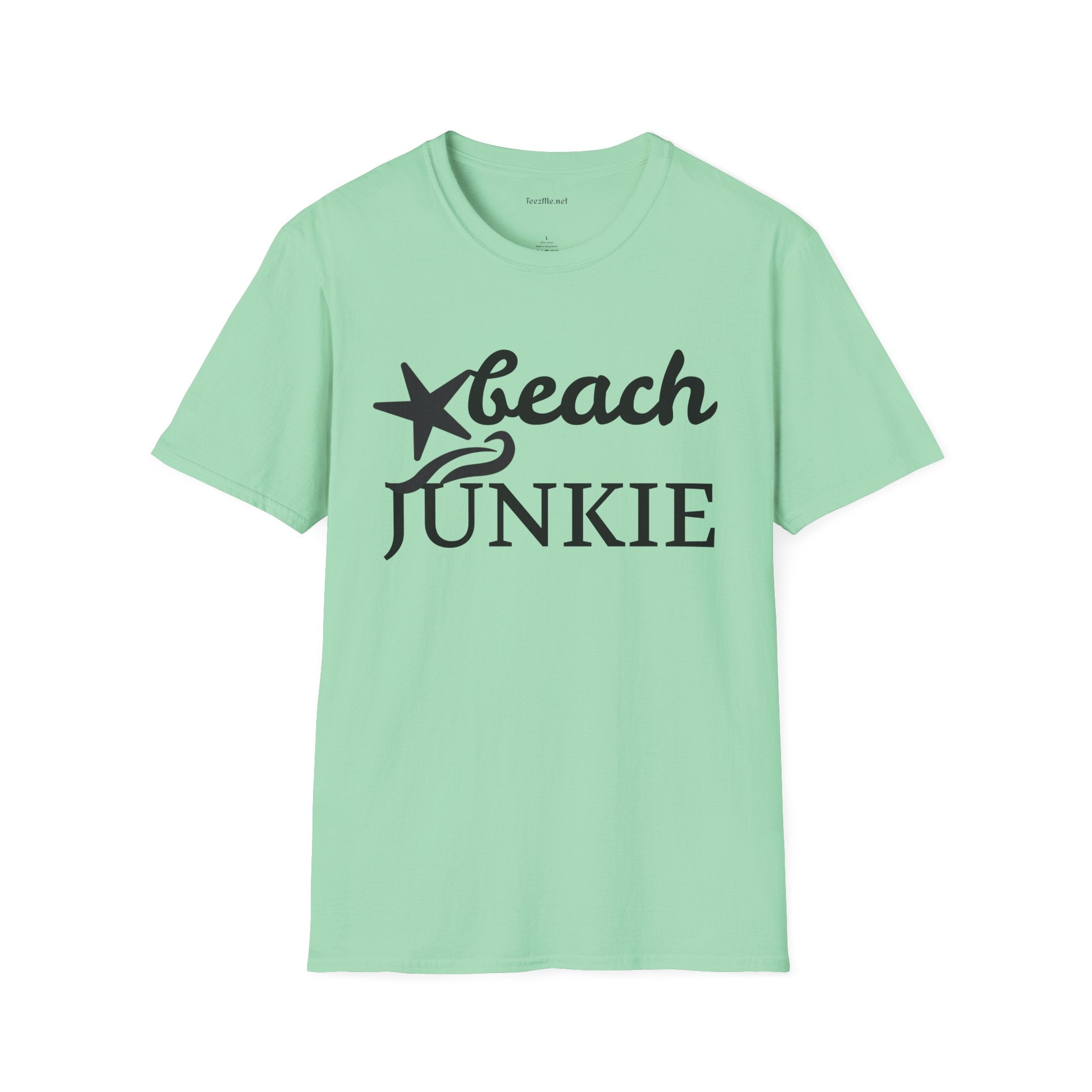 Beach Junkie with Starfish Unisex Softstyle T-Shirt 100% Cotton Graphic