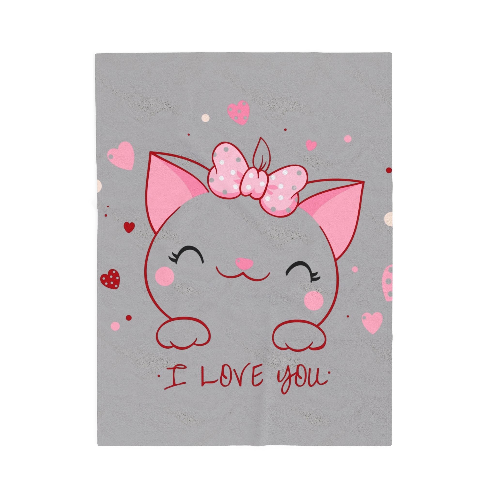 Kitty Love Velveteen Plush Blanket