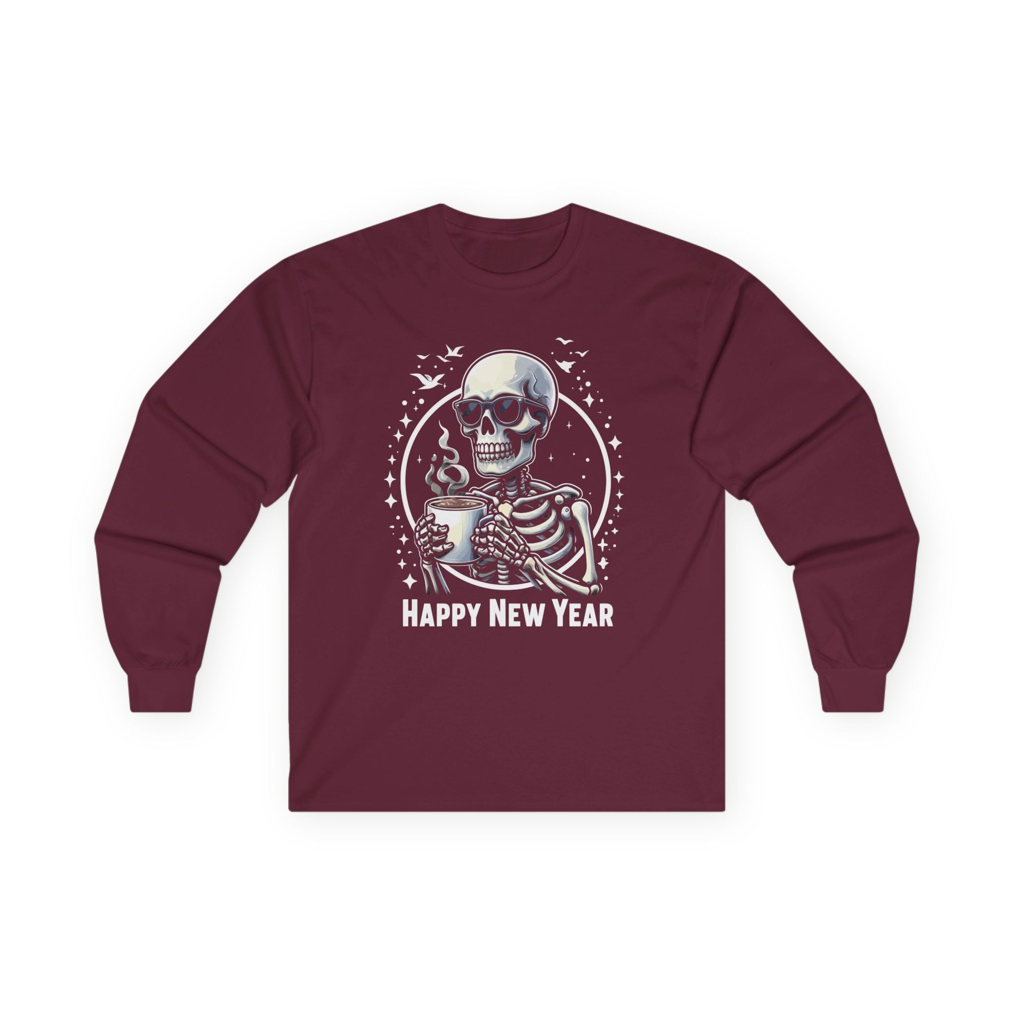 Happy New Year Skeleton Unisex Ultra Cotton Long Sleeve Tee
