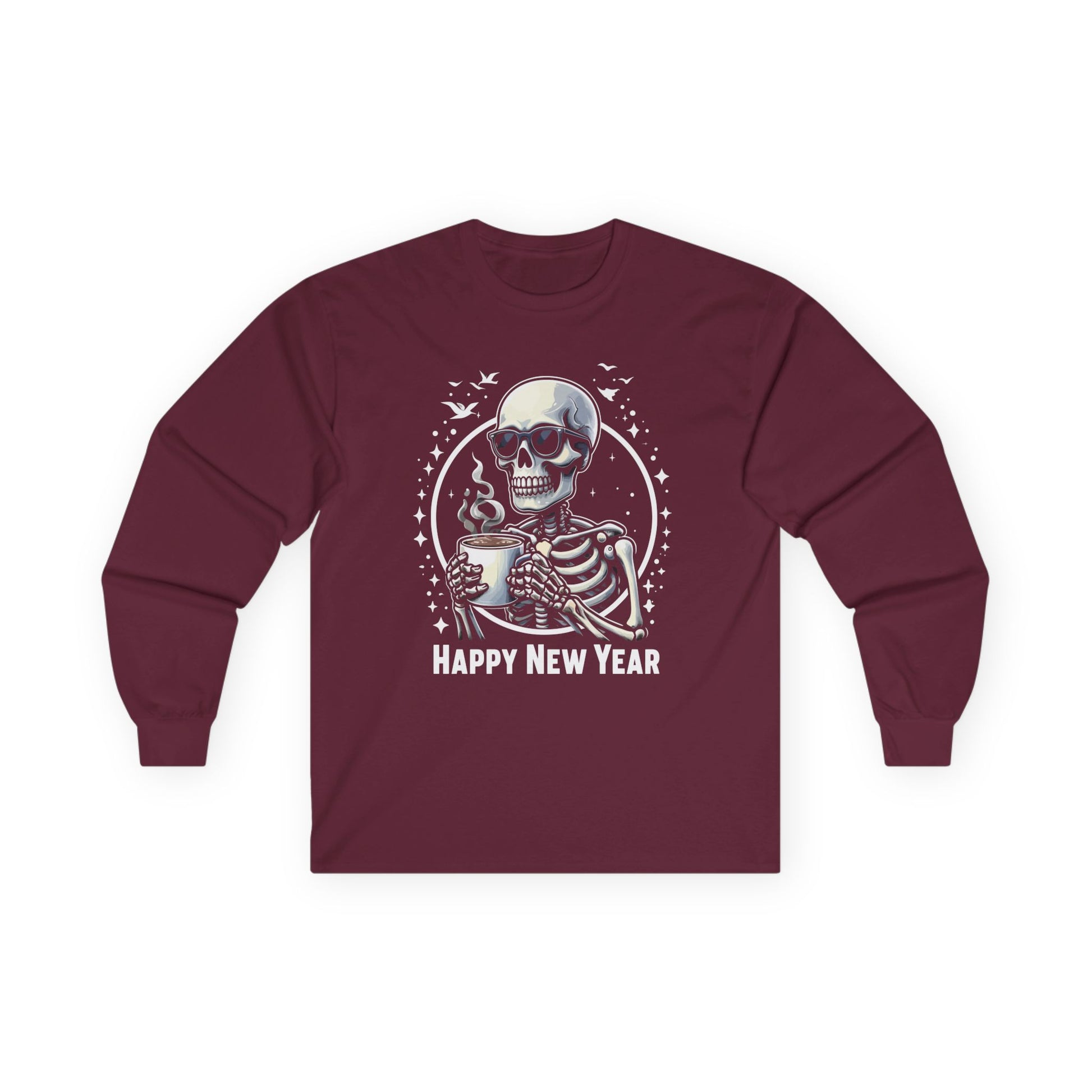 Happy New Year Skeleton Unisex Ultra Cotton Long Sleeve Tee