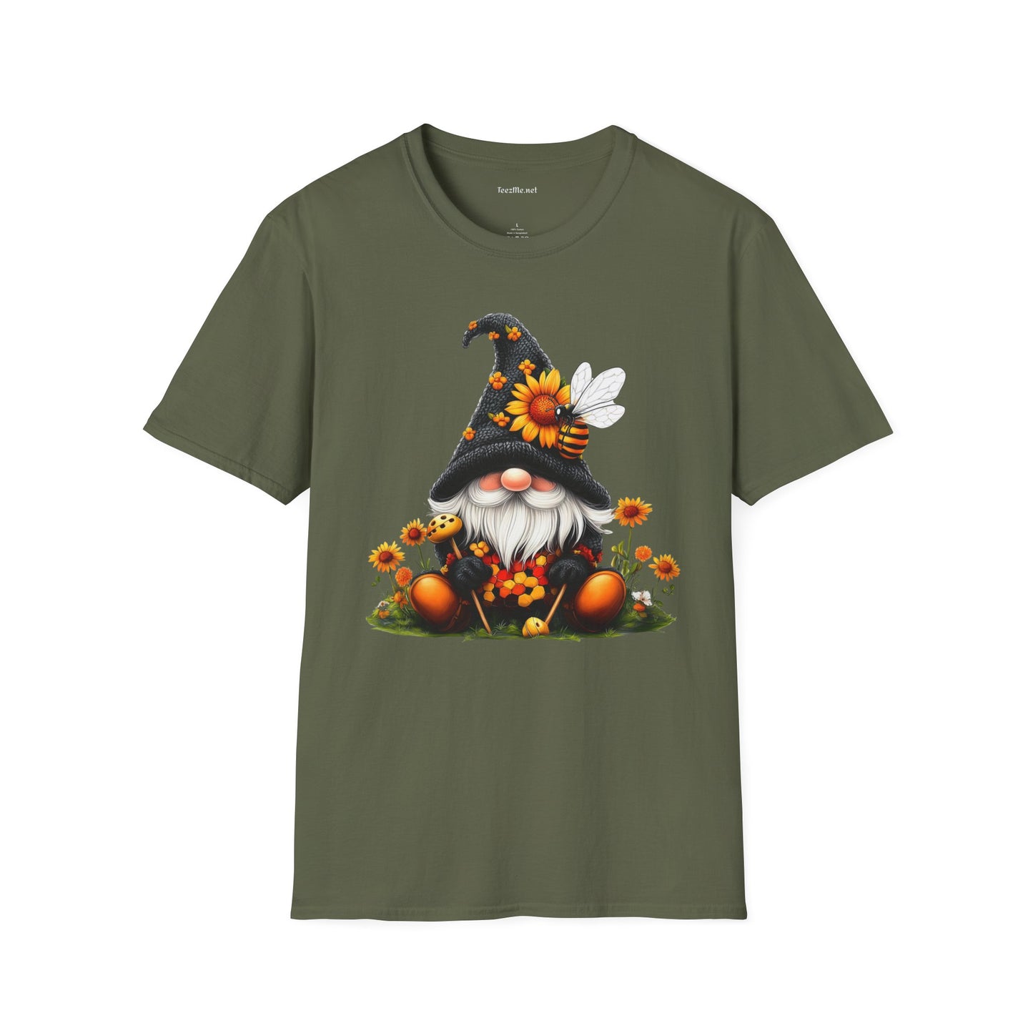 Honey Bee Gnome 03 Unisex Softstyle T-Shirt 100% Cotton Graphic