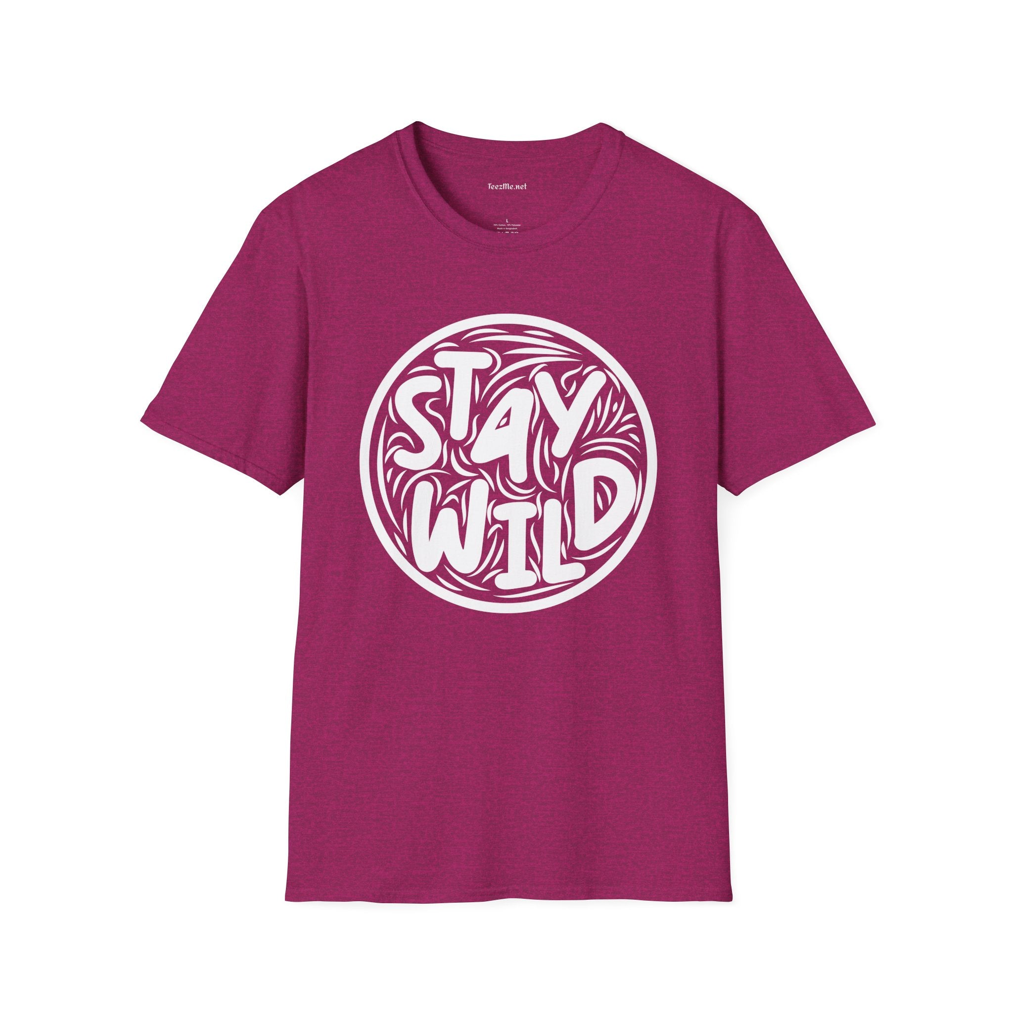 Stay Wild Retro Unisex Softstyle T-Shirt 100% Cotton