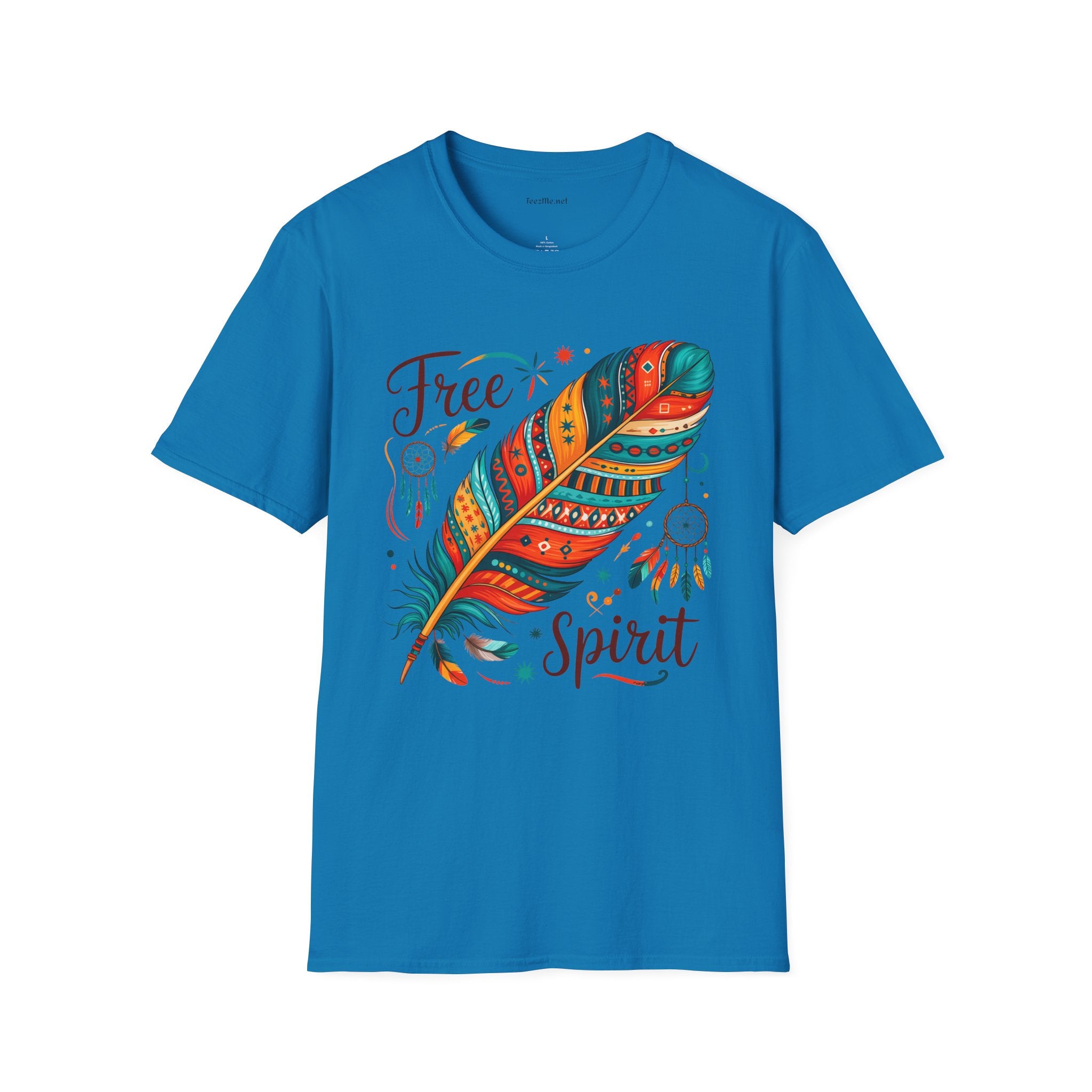 Free Spirit Boho Unisex Softstyle T-Shirt 100% Cotton Graphic
