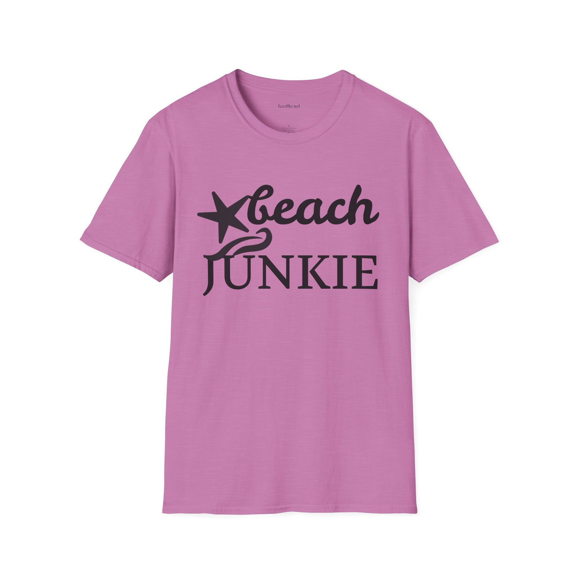 Beach Junkie with Starfish Unisex Softstyle T-Shirt 100% Cotton Graphic