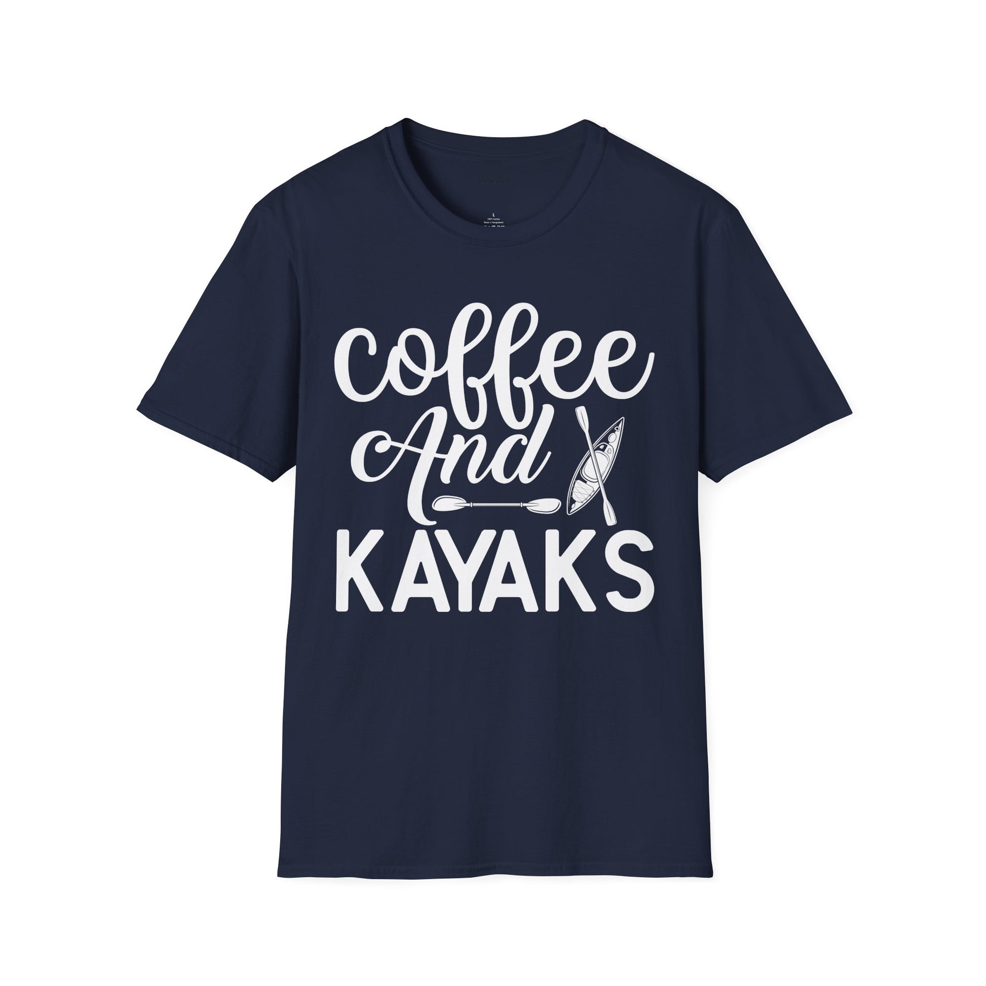 Coffee and Kayaks - Unisex Softstyle T-Shirt 100% Cotton Graphic