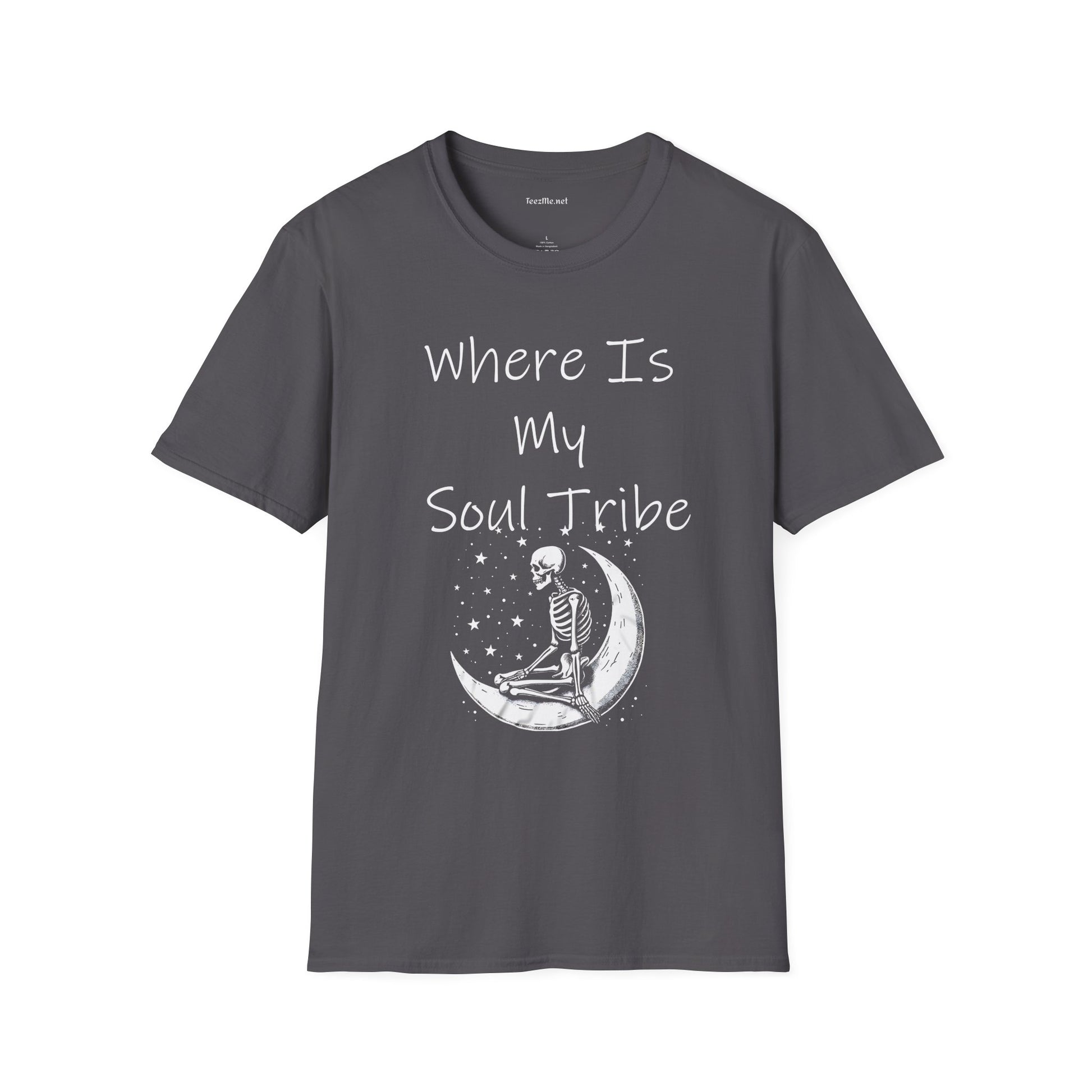 Where Is My Soul Tribe with Skeleton Unisex Soft Style T-Shirt 100% Cotton Graphic