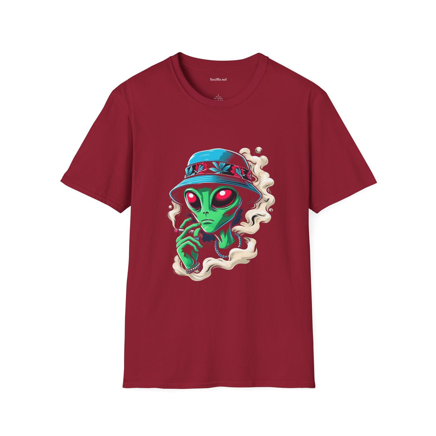 Alien Weed Unisex Softstyle T-Shirt 100% Cotton Graphic