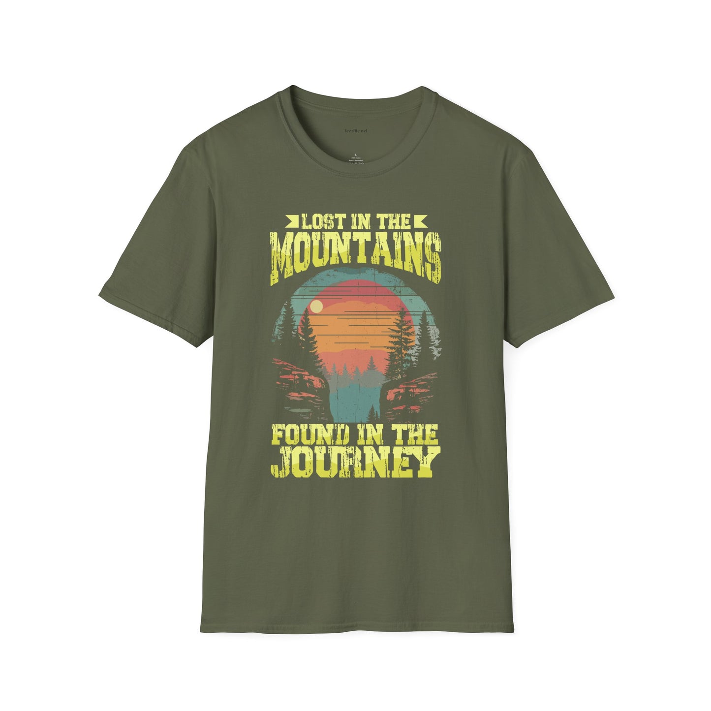 Lost in the Mountain - Unisex Softstyle T-Shirt 100% Cotton Graphic