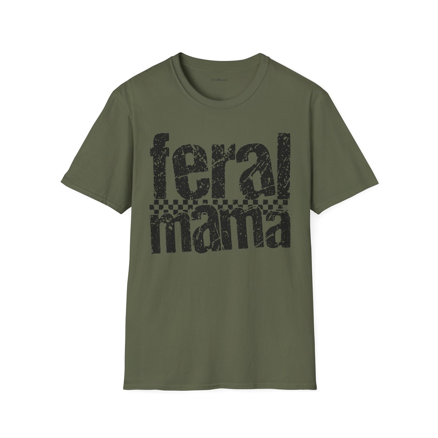 Feral Mama 01 Unisex SoftStyle T-Shirt 100% Cotton Graphic